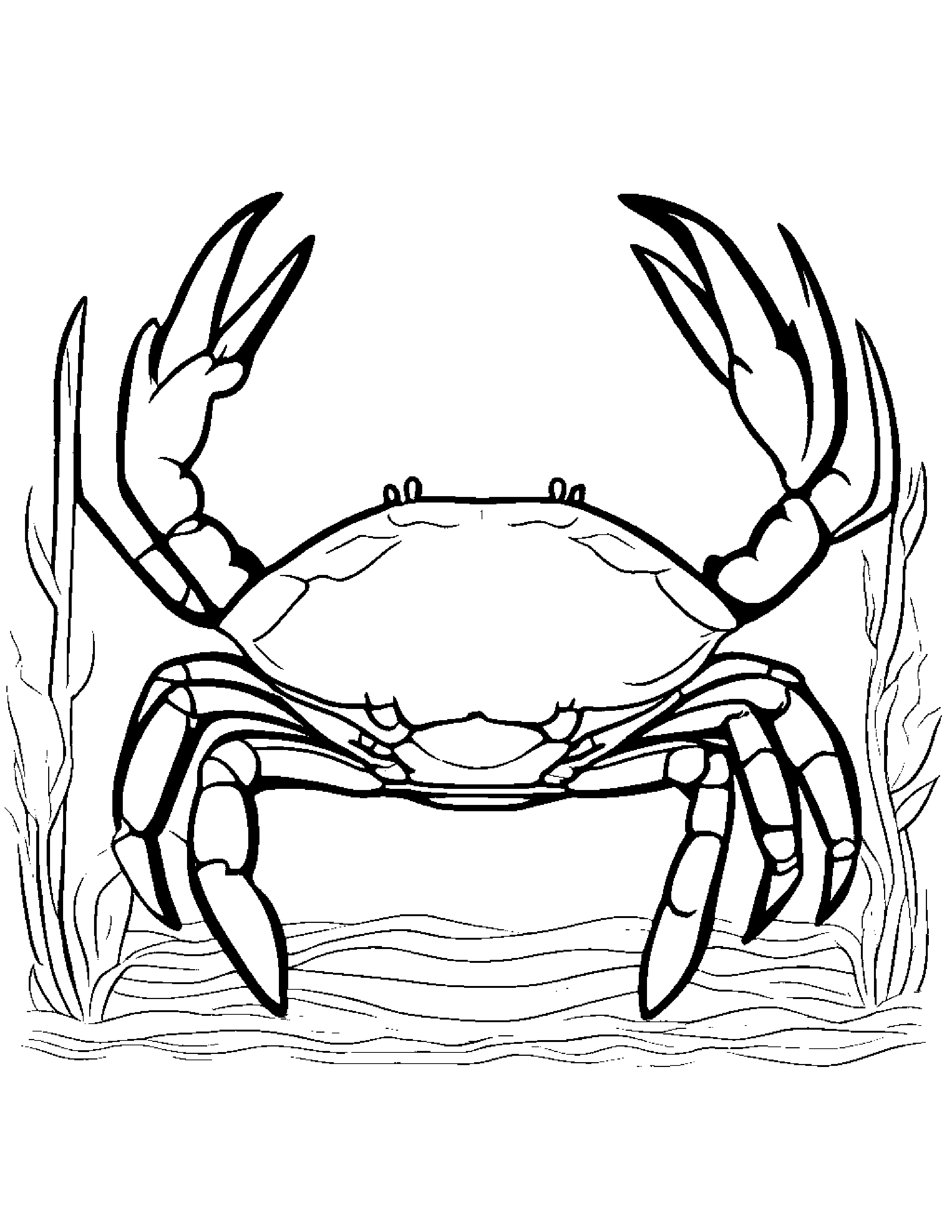 Gentle Crab #2 Coloring Page (Free Printable PDF)