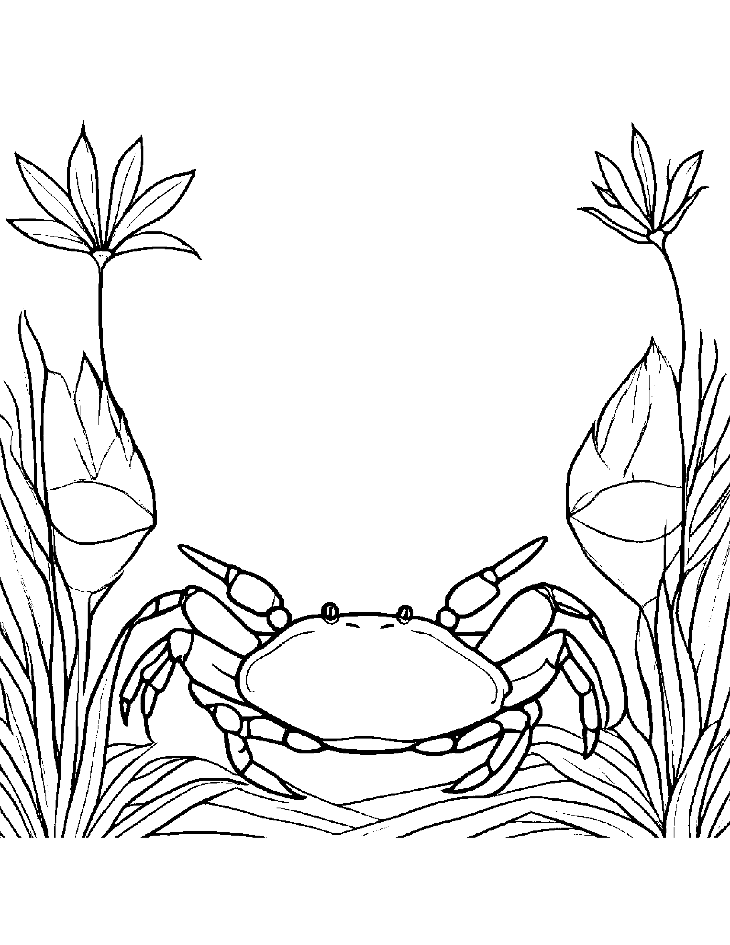 Gentle Crab #3 Coloring Page (Free Printable PDF)