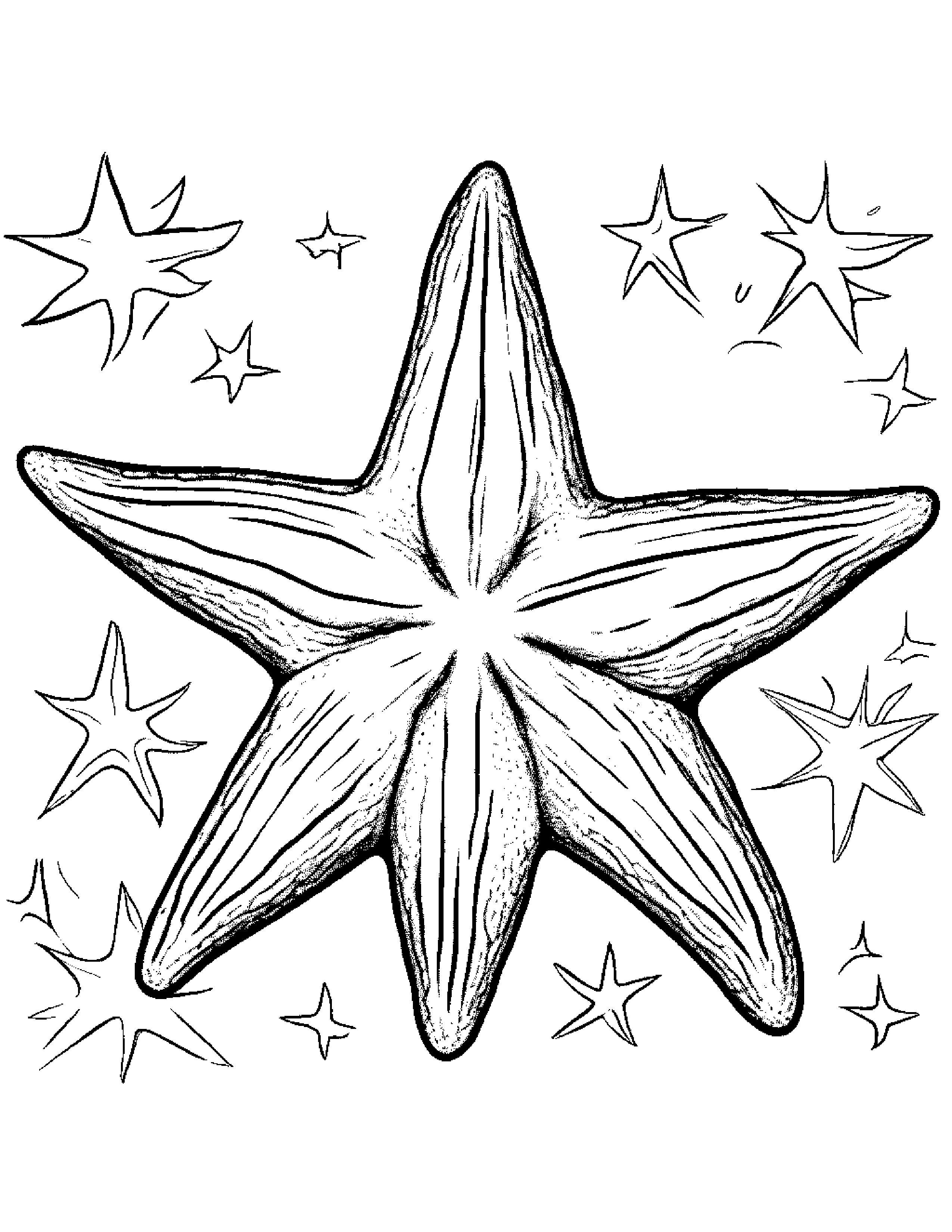Helpful Starfish Painting A Star #2 Coloring Page (Free Printable PDF)