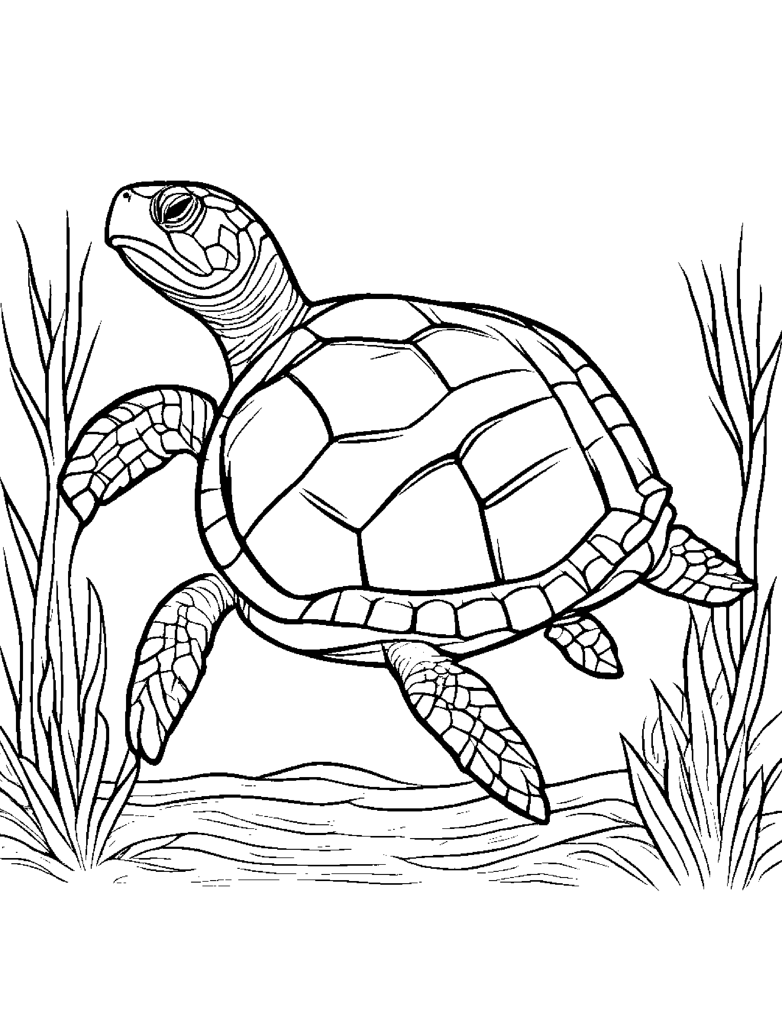 Jolly Sea Turtle Counting #2 Coloring Page (Free Printable PDF)