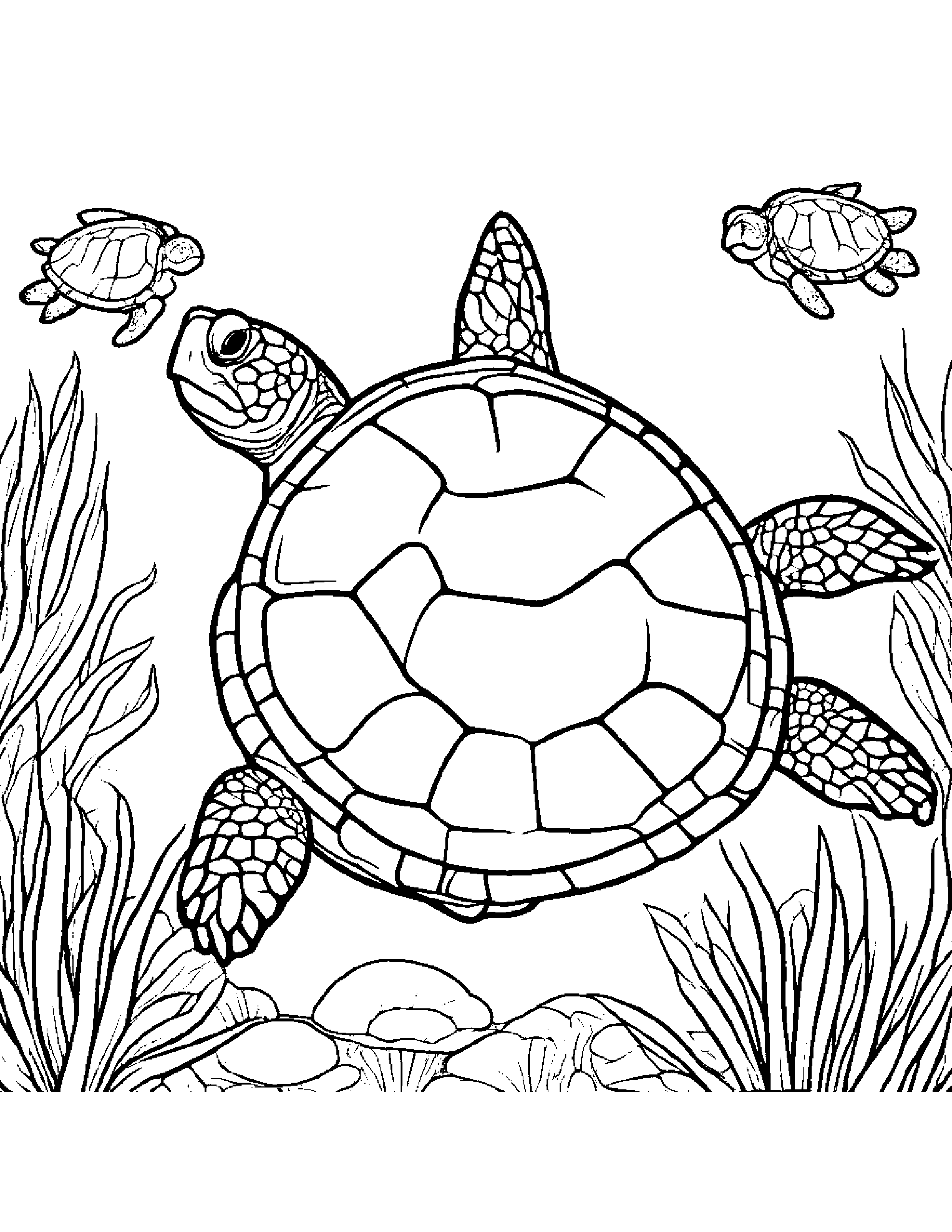 Jolly Sea Turtle Counting Coloring Page (Free Printable PDF)