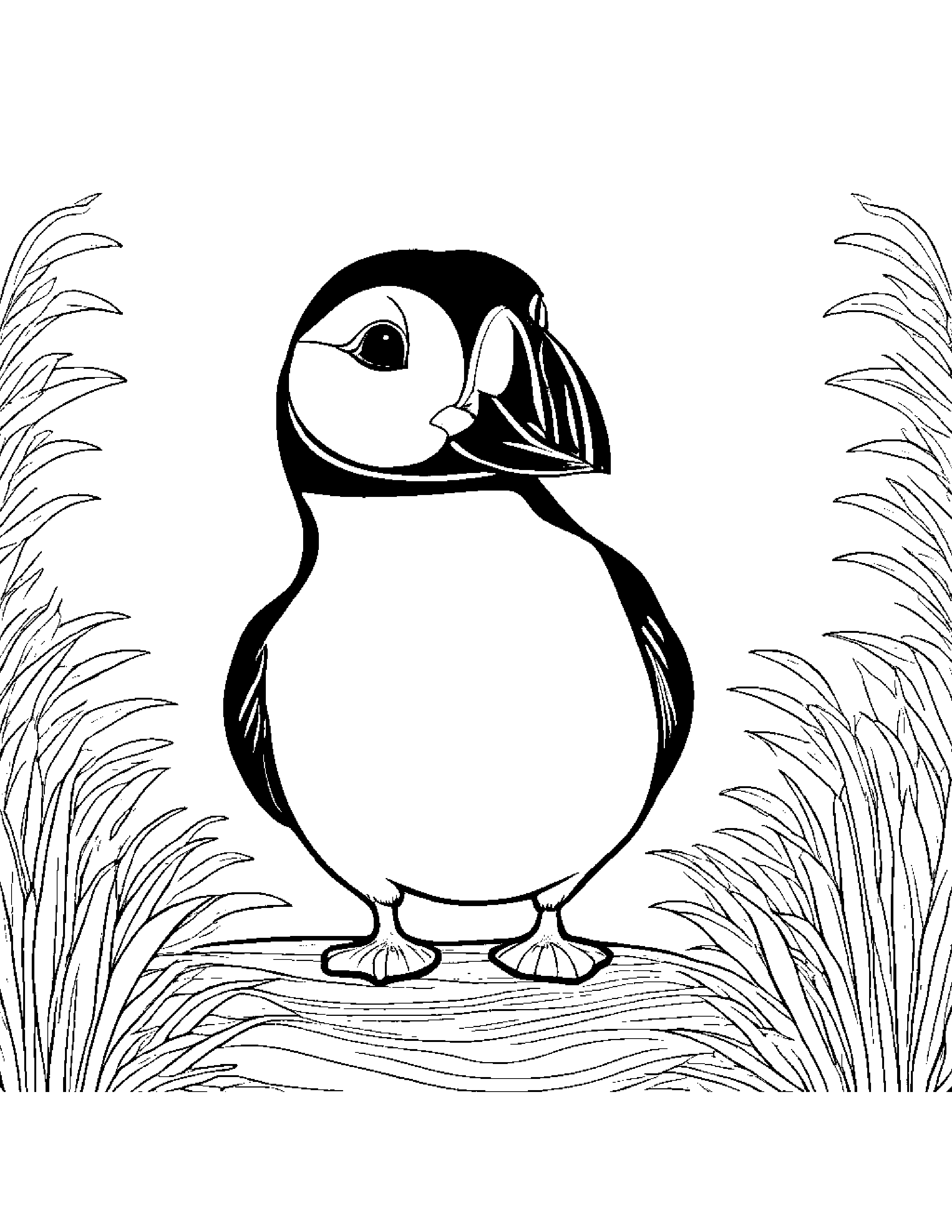 Kind Puffin Making Silly Faces Coloring Page (Free Printable PDF)