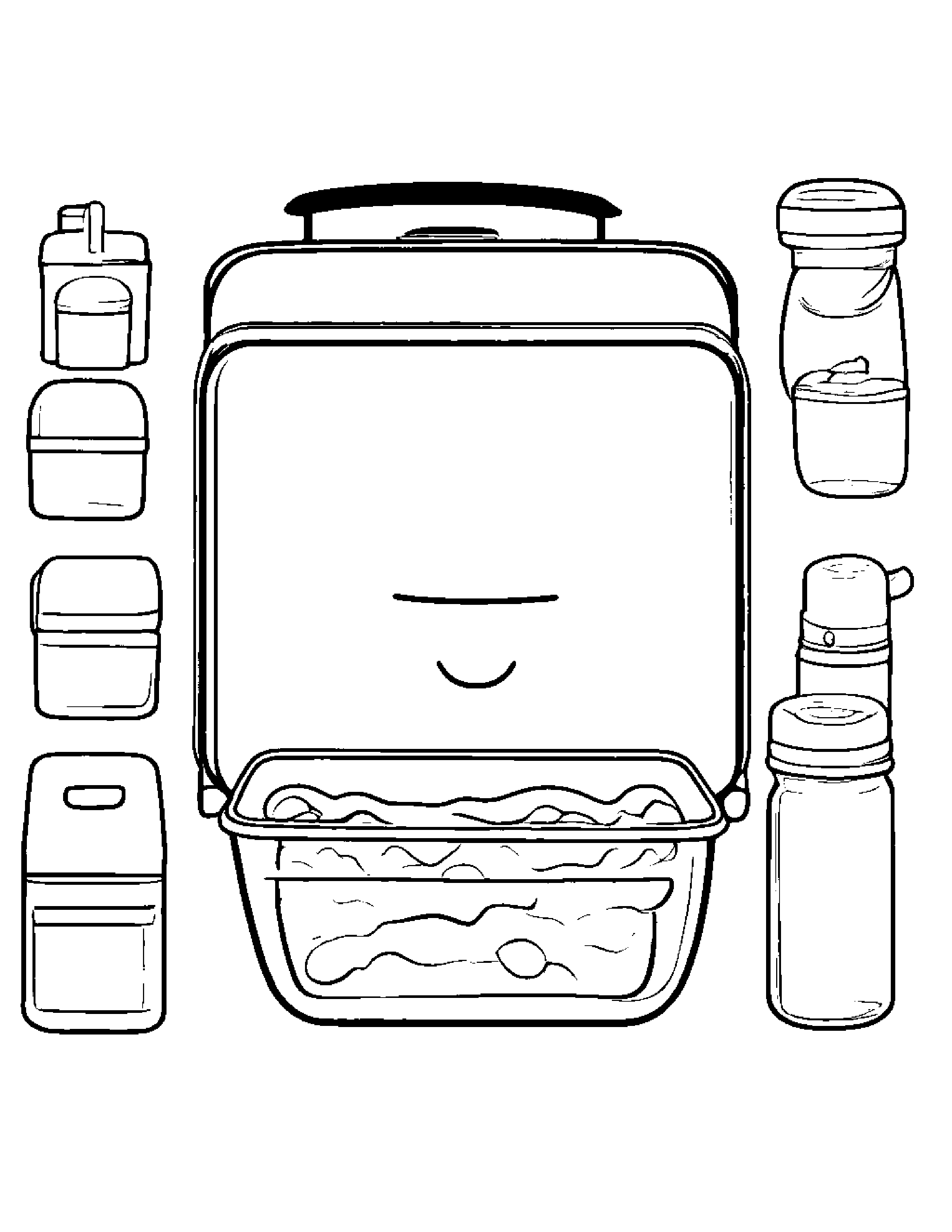Lunchbox Smiling #2 Coloring Page (Free Printable PDF)