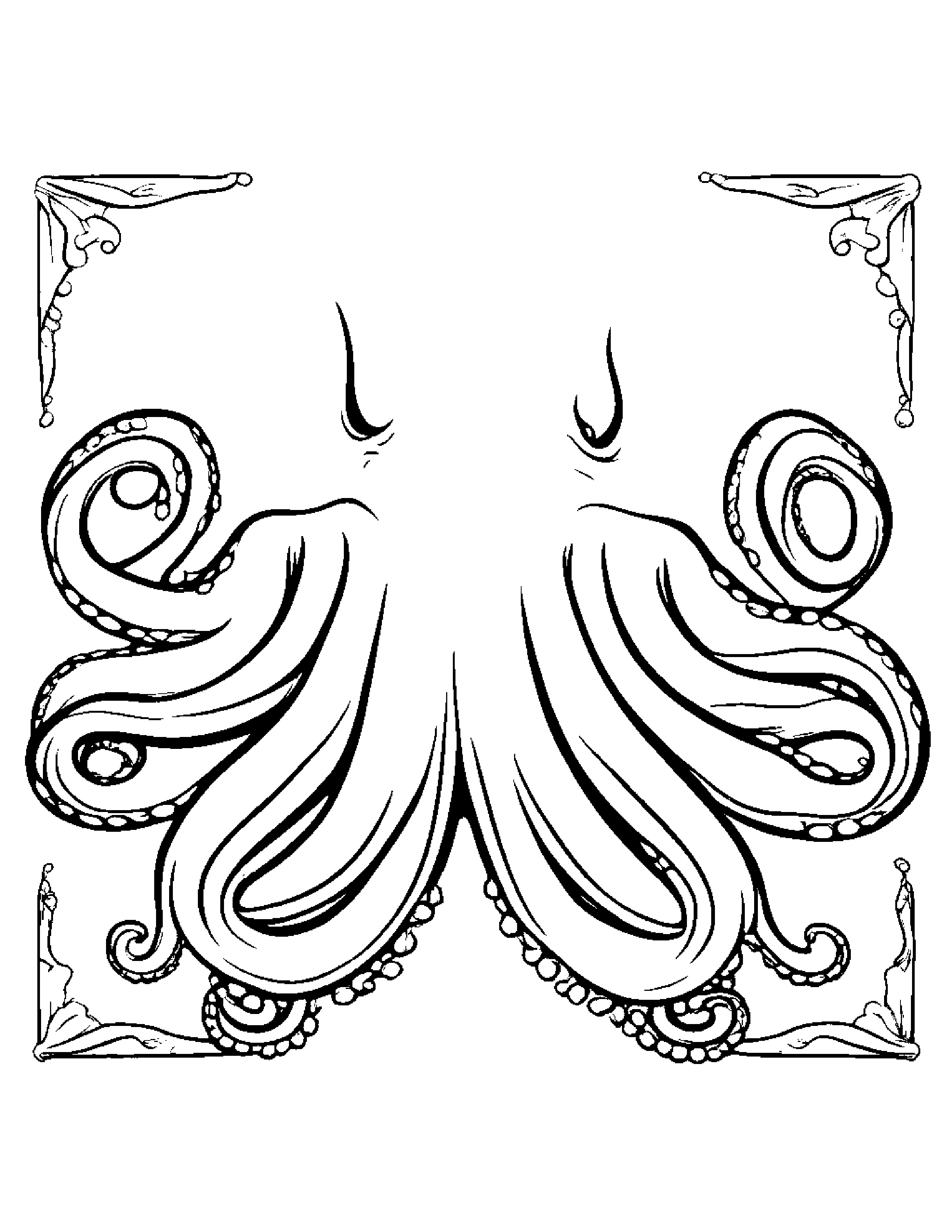 Merry Octopus #2 Coloring Page (Free Printable PDF)