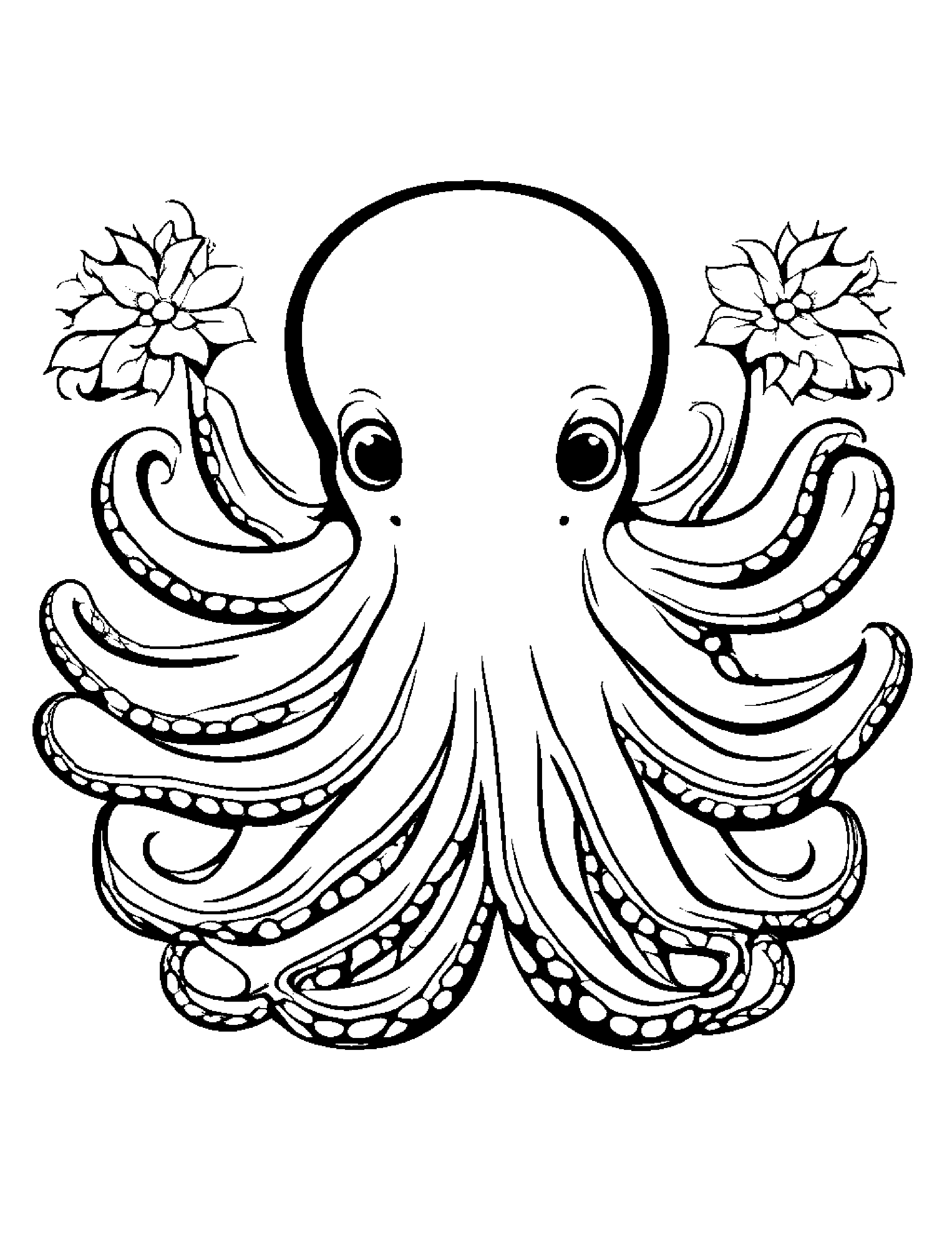 Merry Octopus #4 Coloring Page (Free Printable PDF)