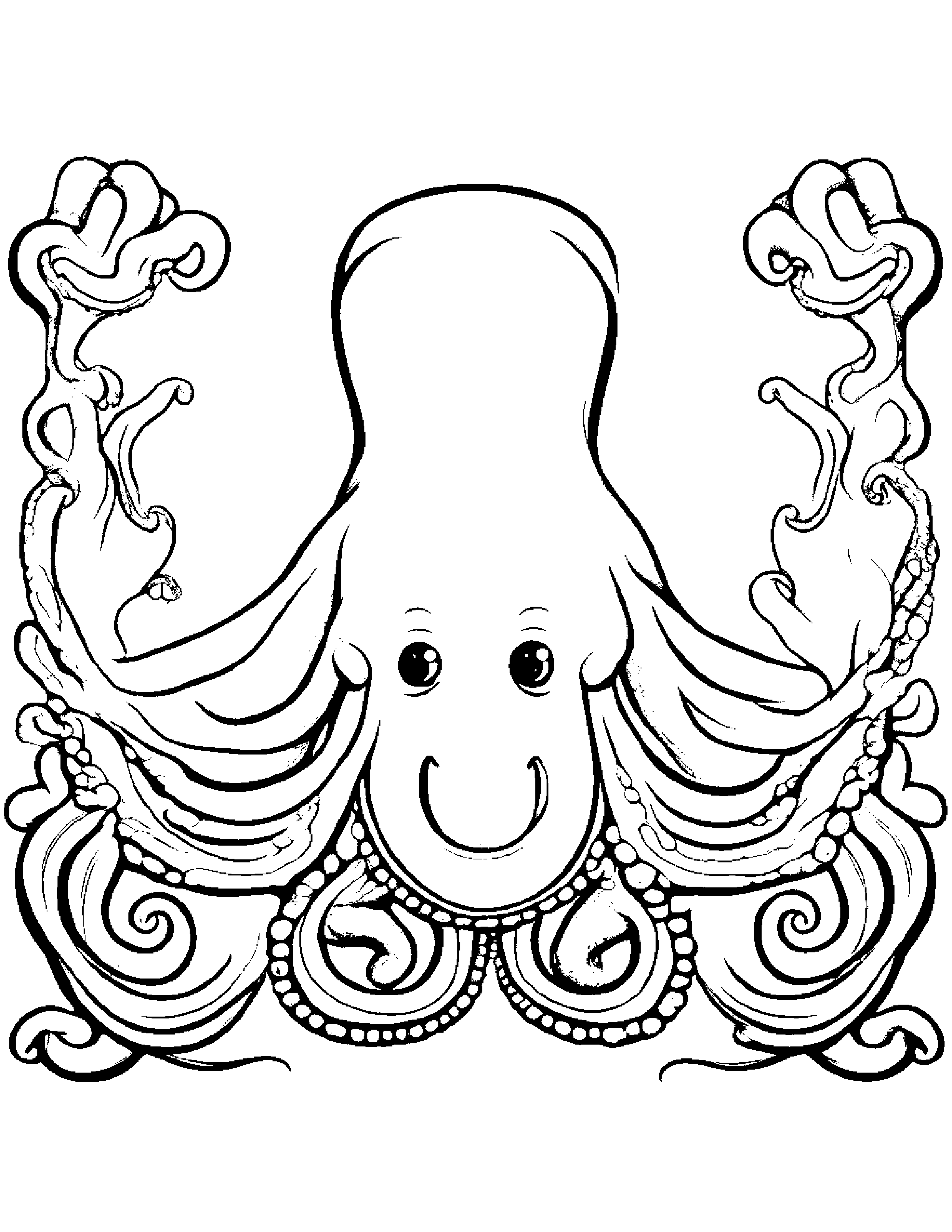 Merry Octopus Coloring Page (Free Printable PDF)