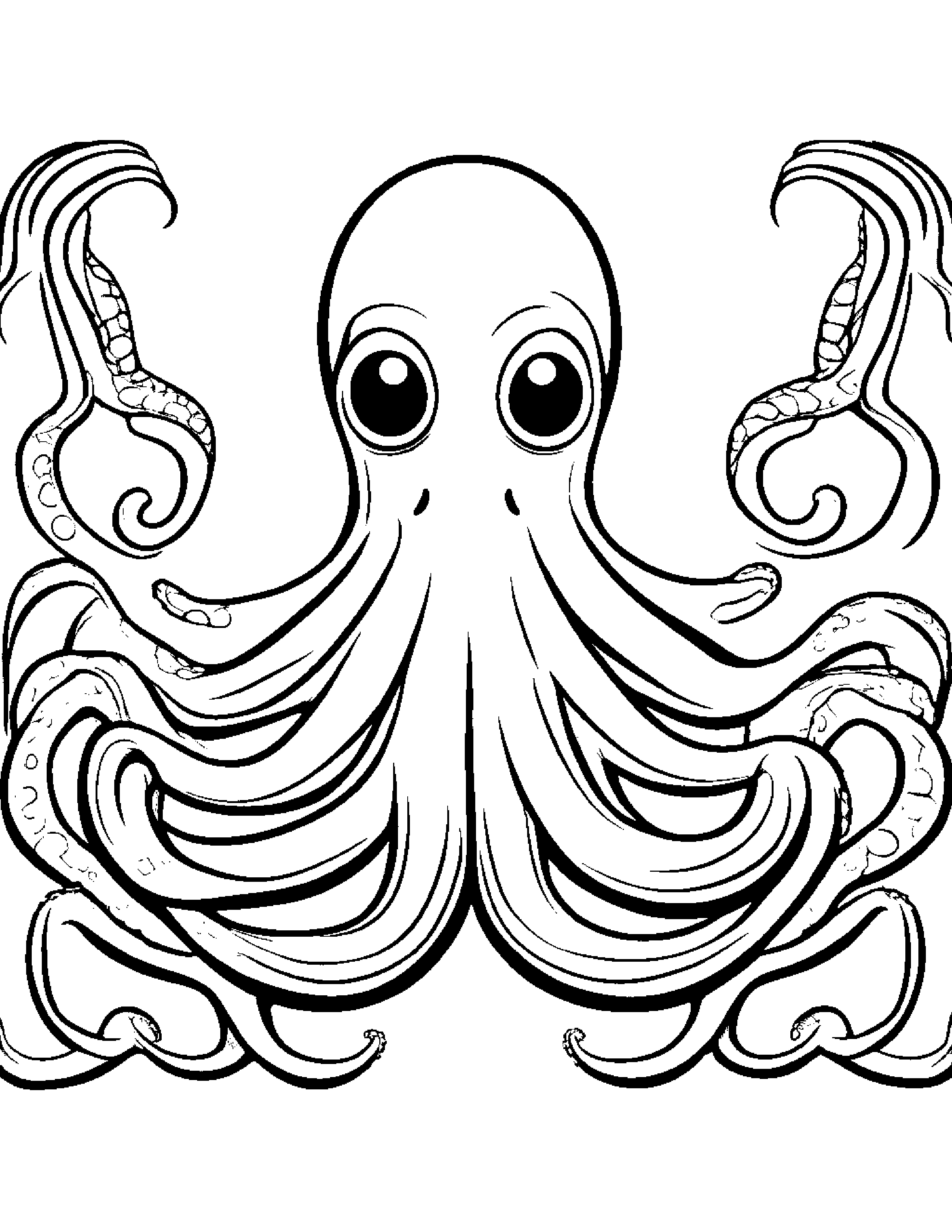 Octopus Making Silly Faces #3 Coloring Page (Free Printable PDF)