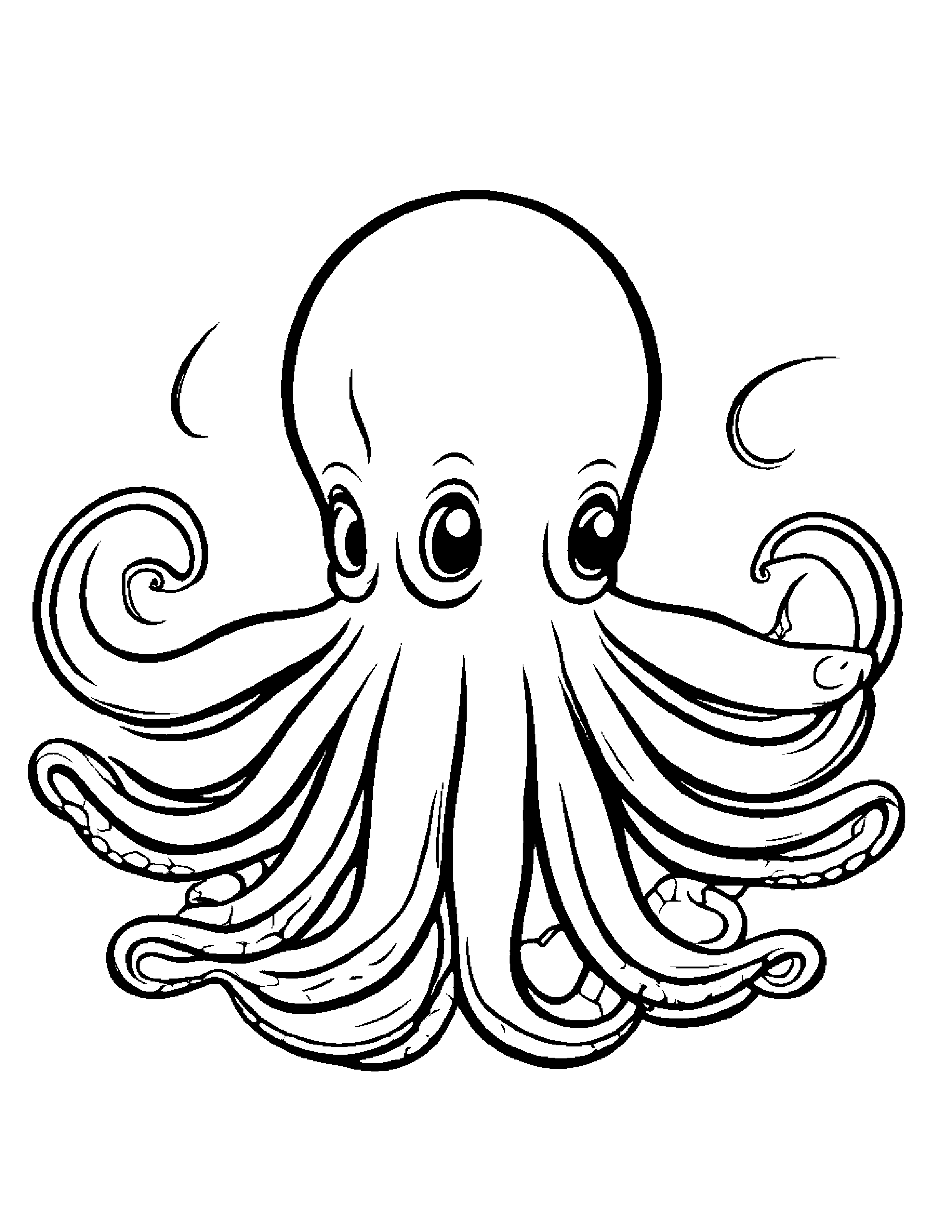 Octopus Making Silly Faces #5 Coloring Page (Free Printable PDF)