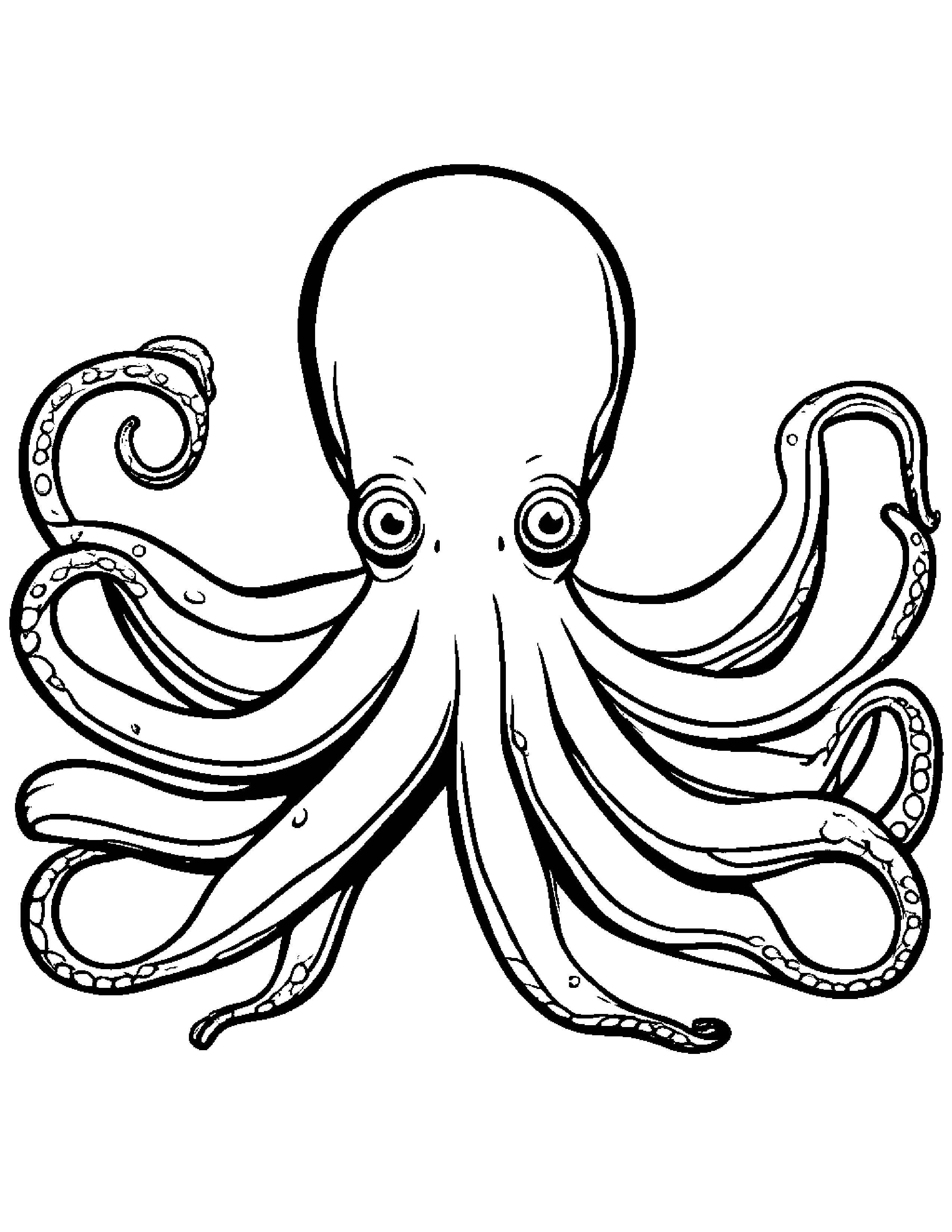 Octopus Making Silly Faces Coloring Page (Free Printable PDF)