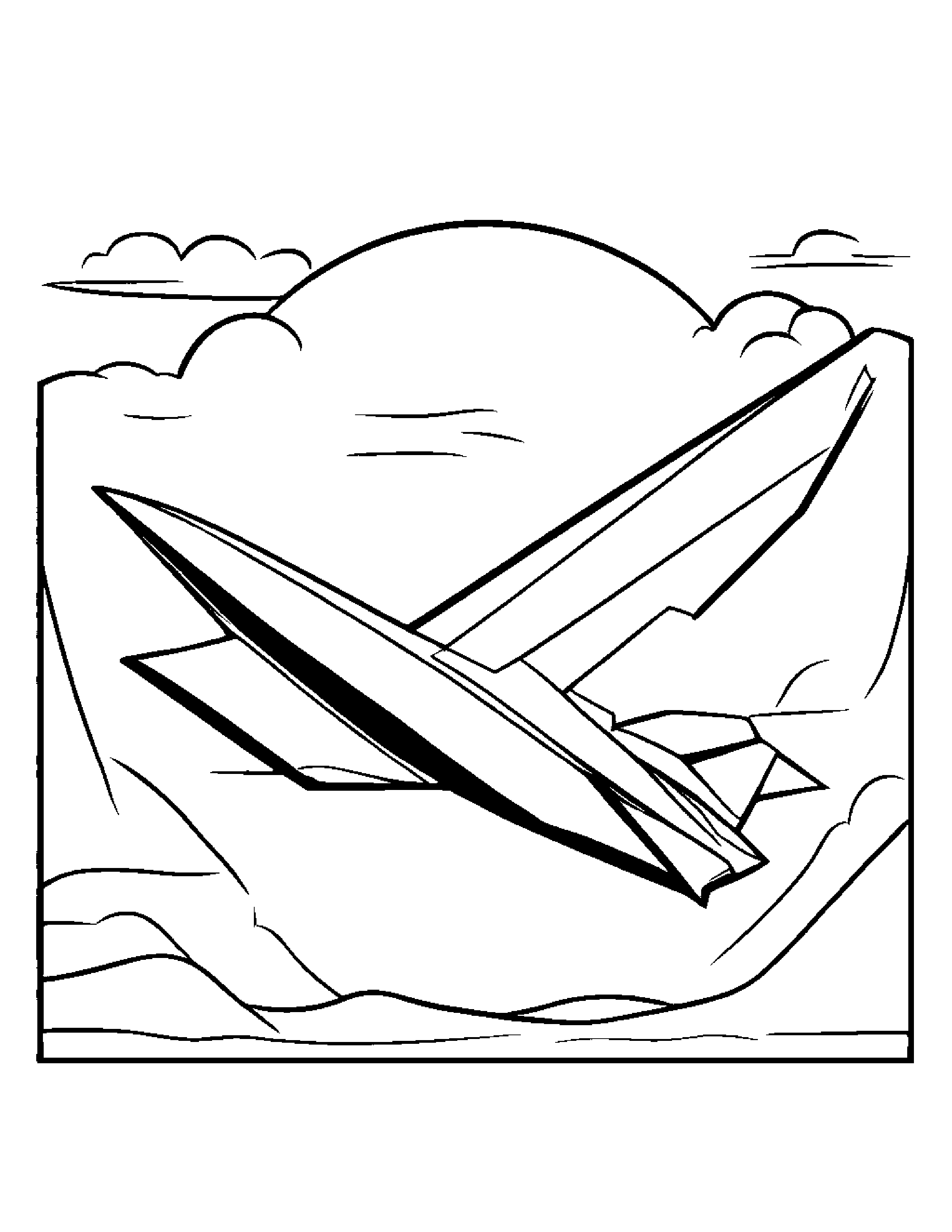 Paper Airplane Learning To Tie A Bow #5 Coloring Page (Free Printable PDF)