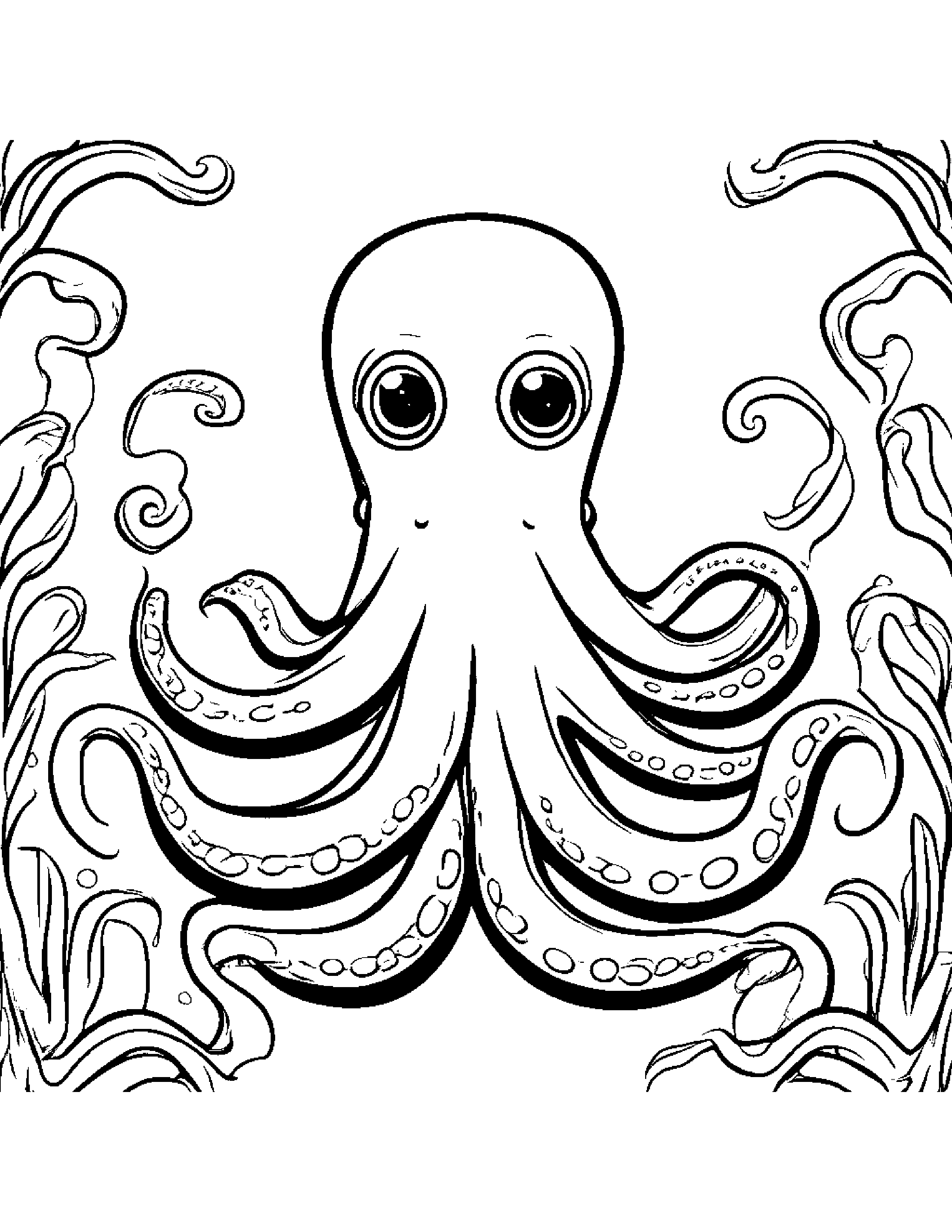 Peppy Octopus Learning To Count To Ten Coloring Page (Free Printable PDF)