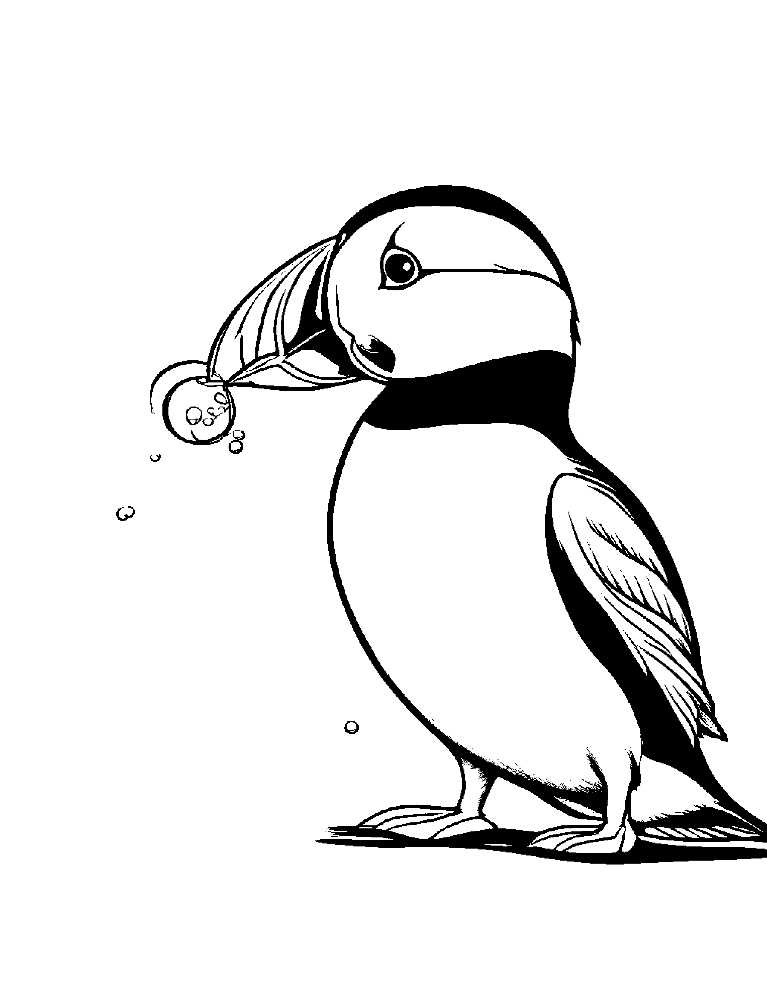 Peppy Puffin Blowing Bubbles #2 Coloring Page (Free Printable PDF)
