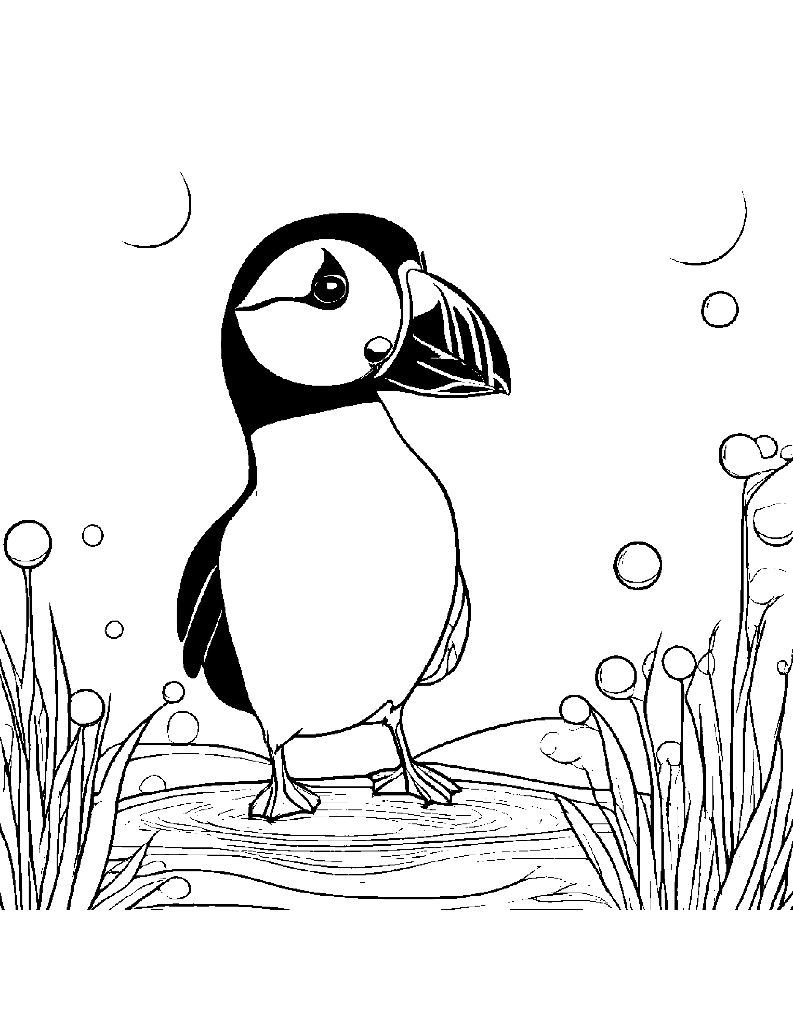 Peppy Puffin Blowing Bubbles #3 Coloring Page (Free Printable PDF)