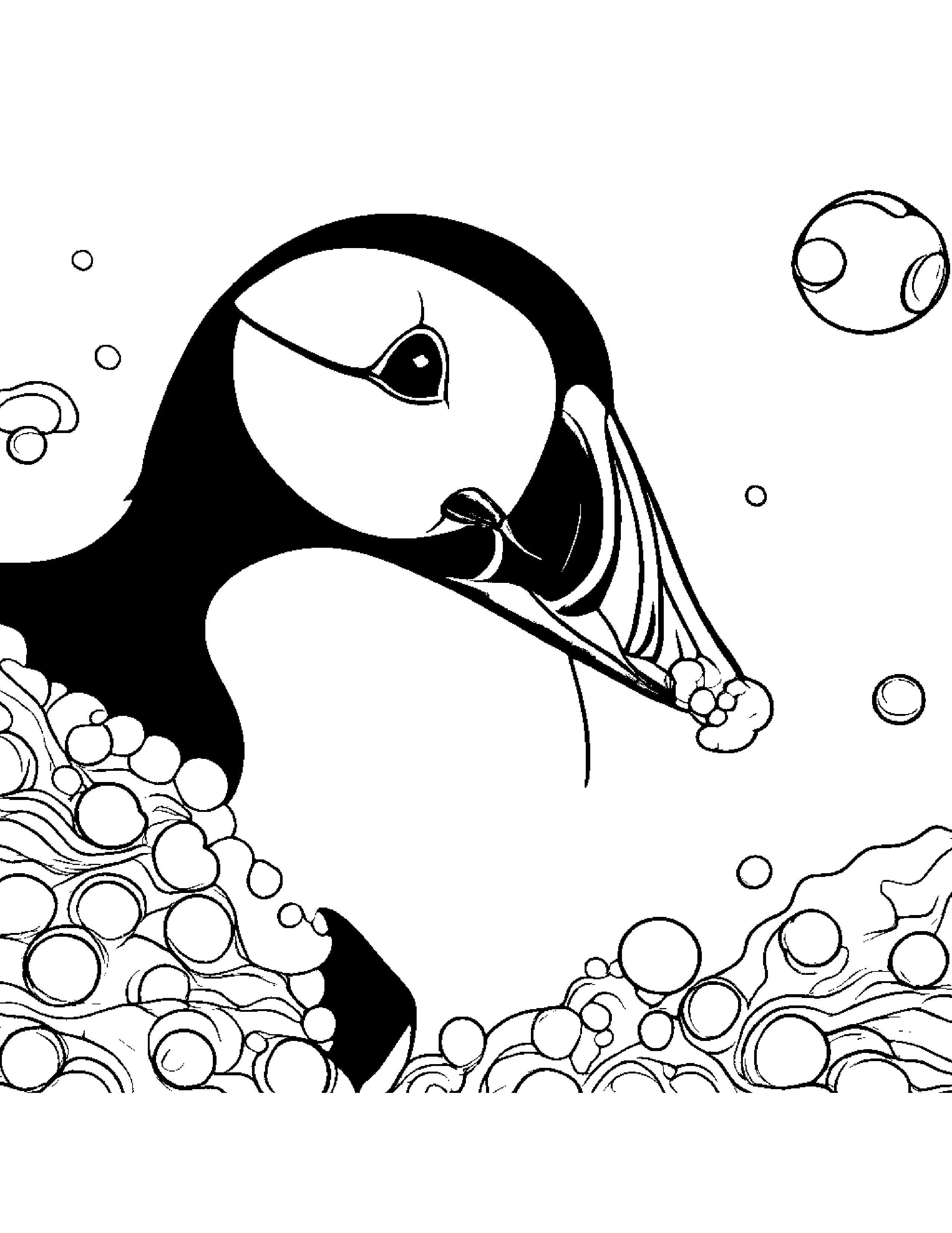 Peppy Puffin Blowing Bubbles #4 Coloring Page (Free Printable PDF)