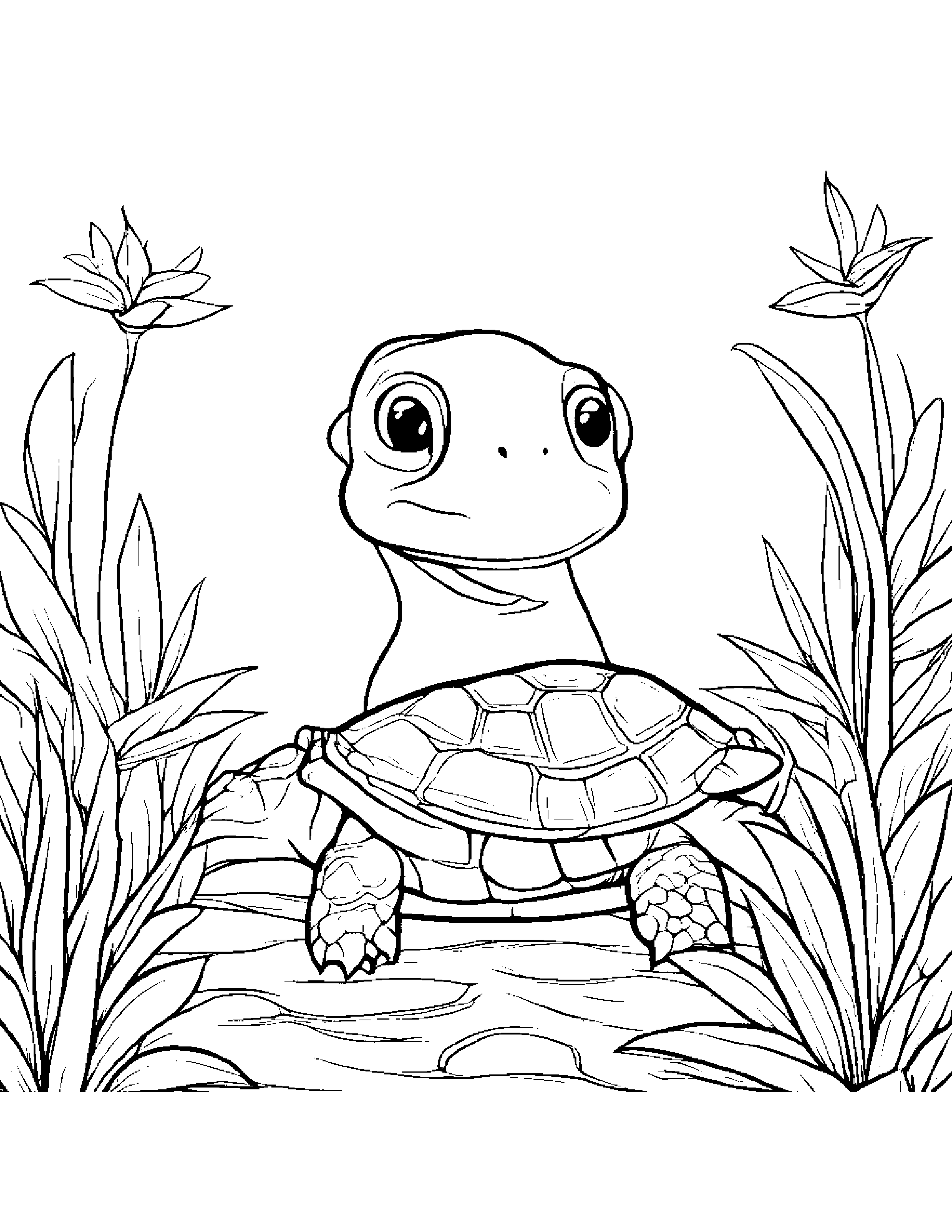 Peppy Turtle Hatchling Coloring #2 Coloring Page (Free Printable PDF)
