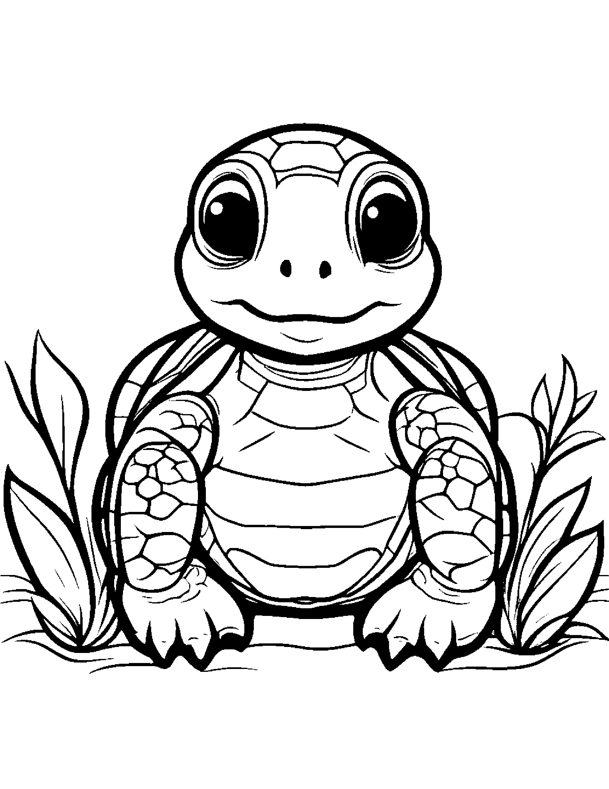 Peppy Turtle Hatchling Coloring #3 Coloring Page (Free Printable PDF)