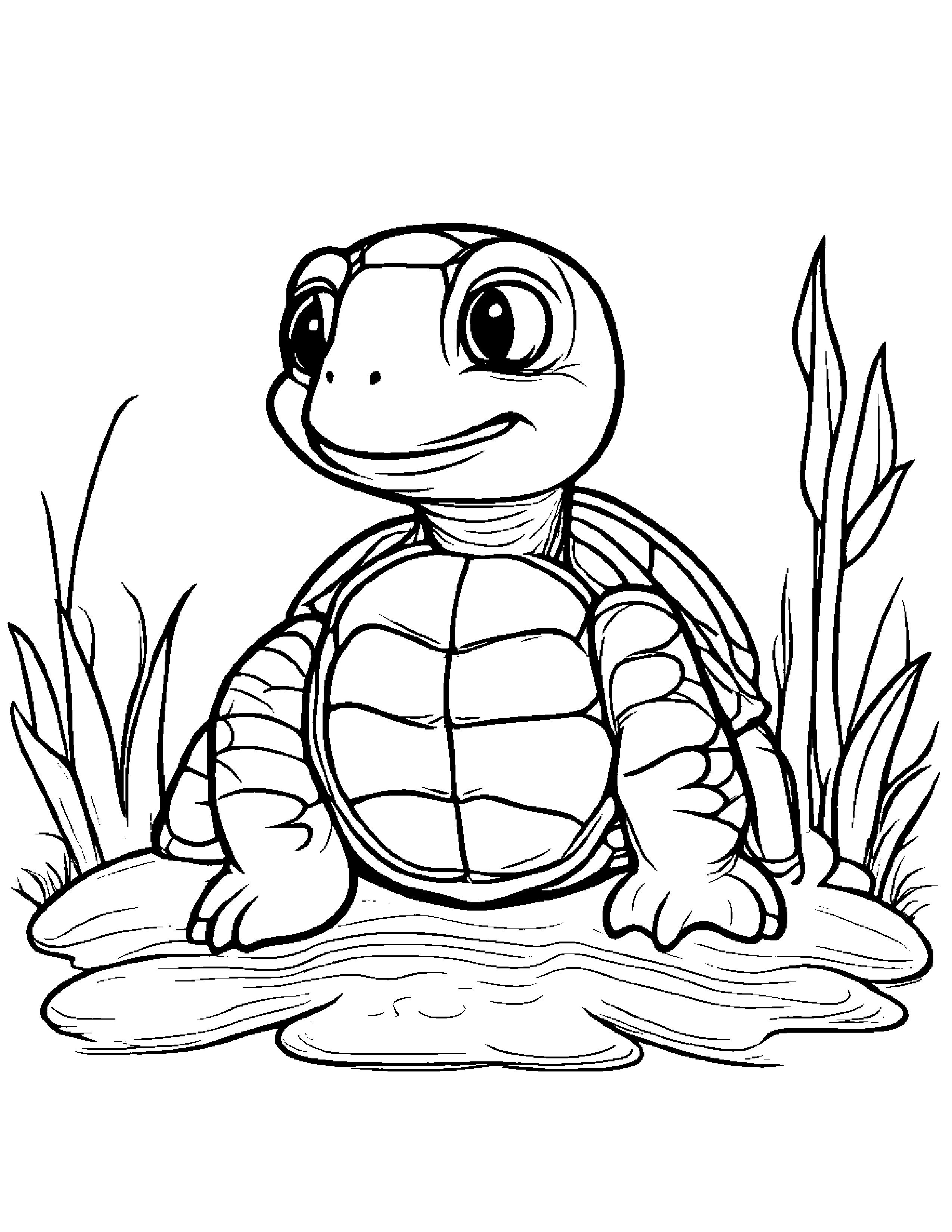 Peppy Turtle Hatchling Coloring Coloring Page (Free Printable PDF)
