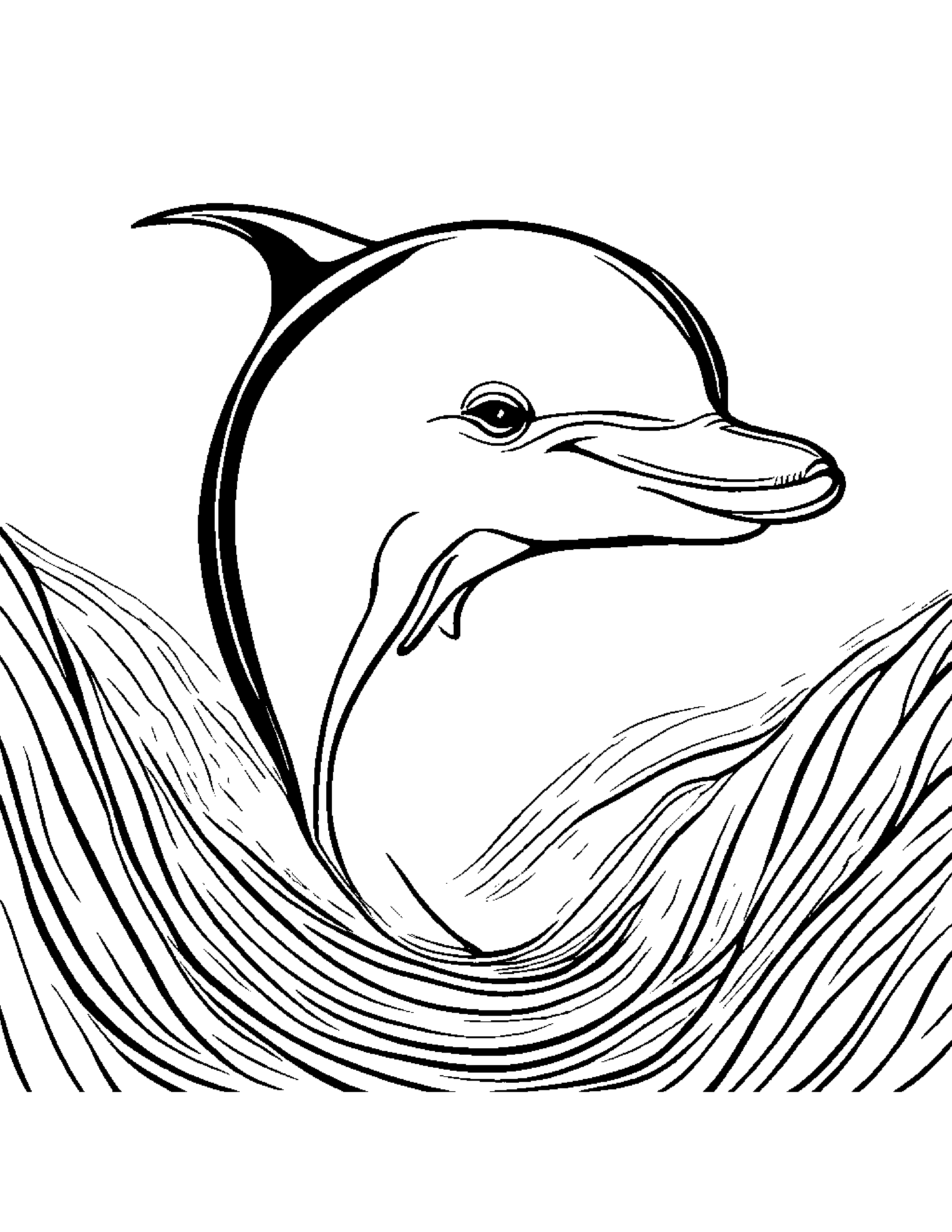 Playful Dolphin Calf #4 Coloring Page (Free Printable PDF)