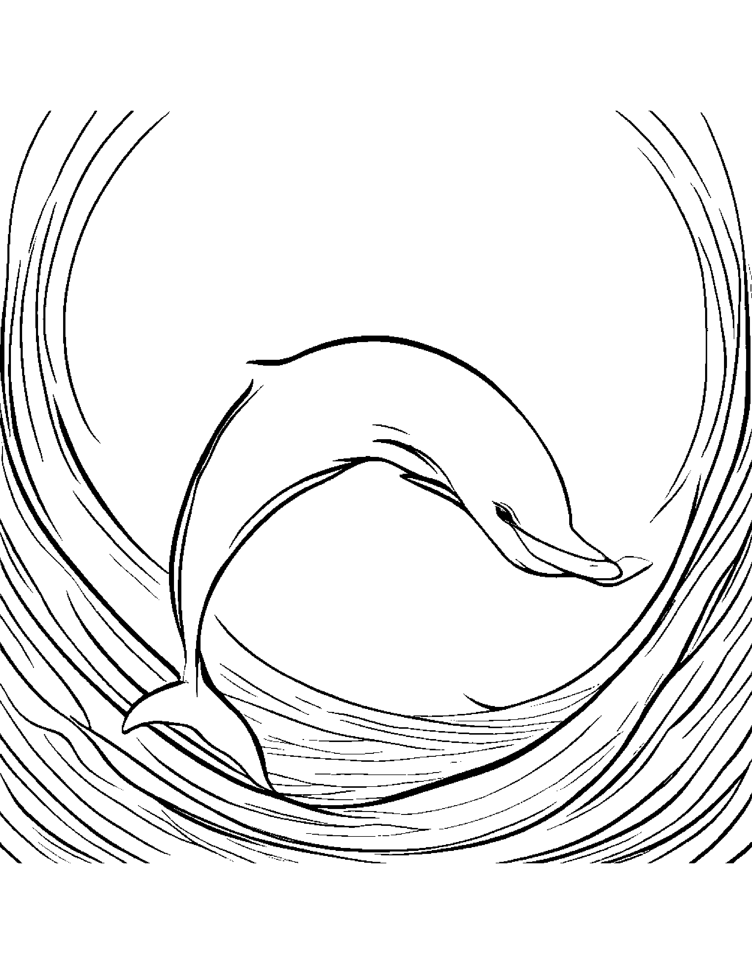 Playful Dolphin Calf #5 Coloring Page (Free Printable PDF)