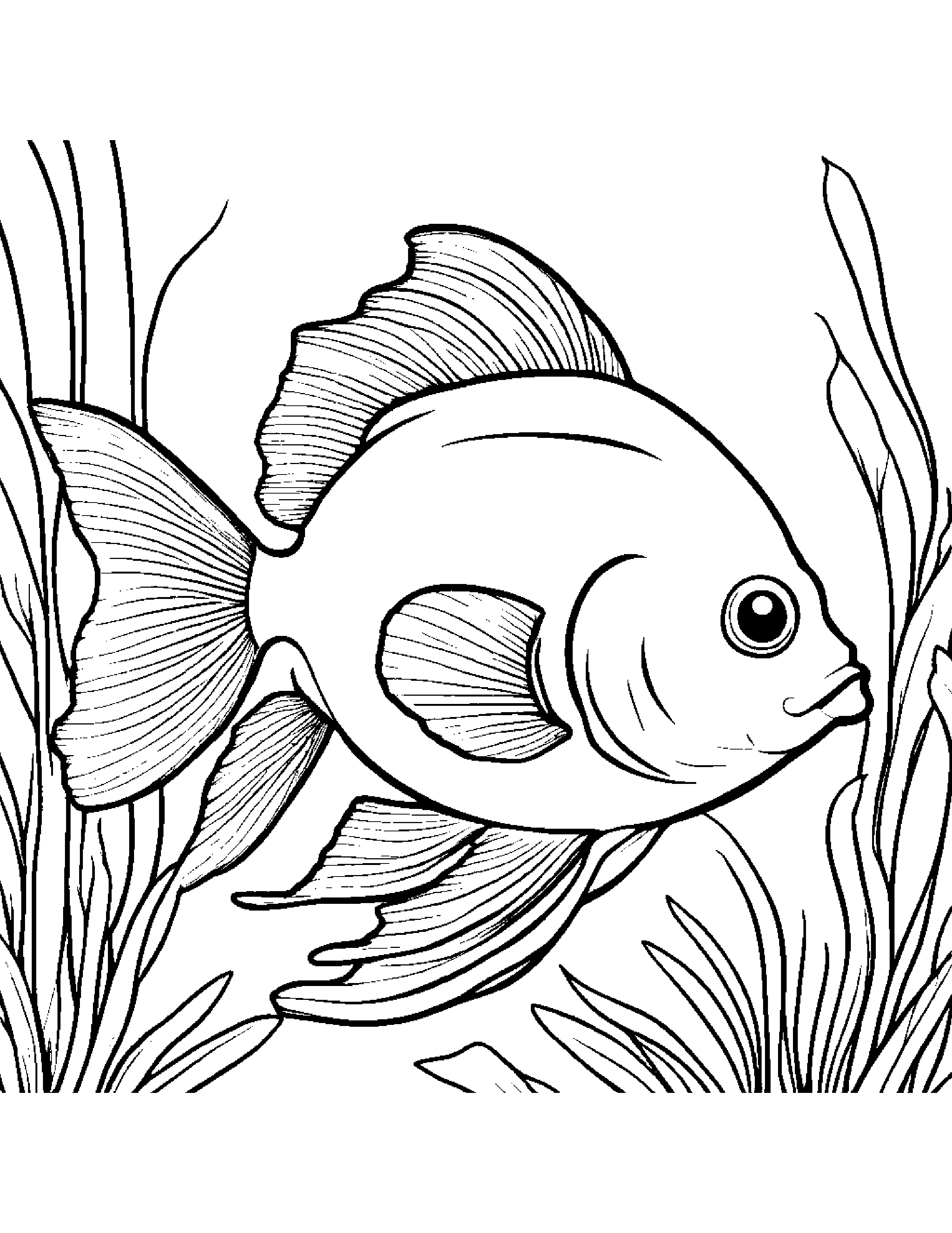 Playful Goldfish #3 Coloring Page (Free Printable PDF)