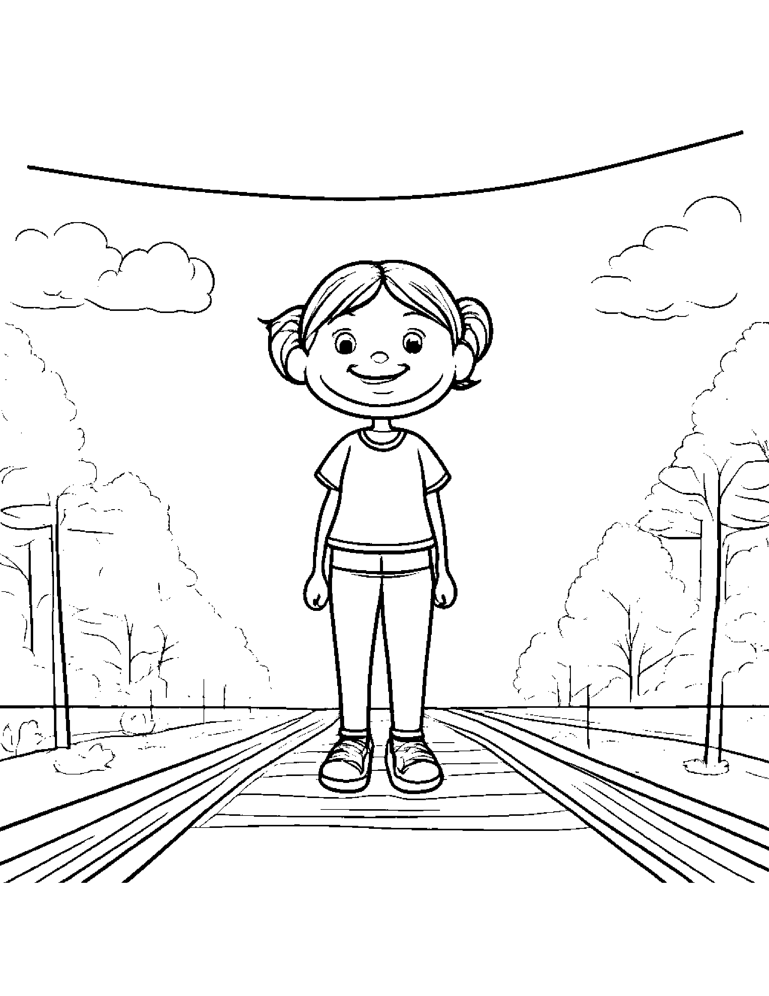 Polite Jump Rope #2 Coloring Page (Free Printable PDF)