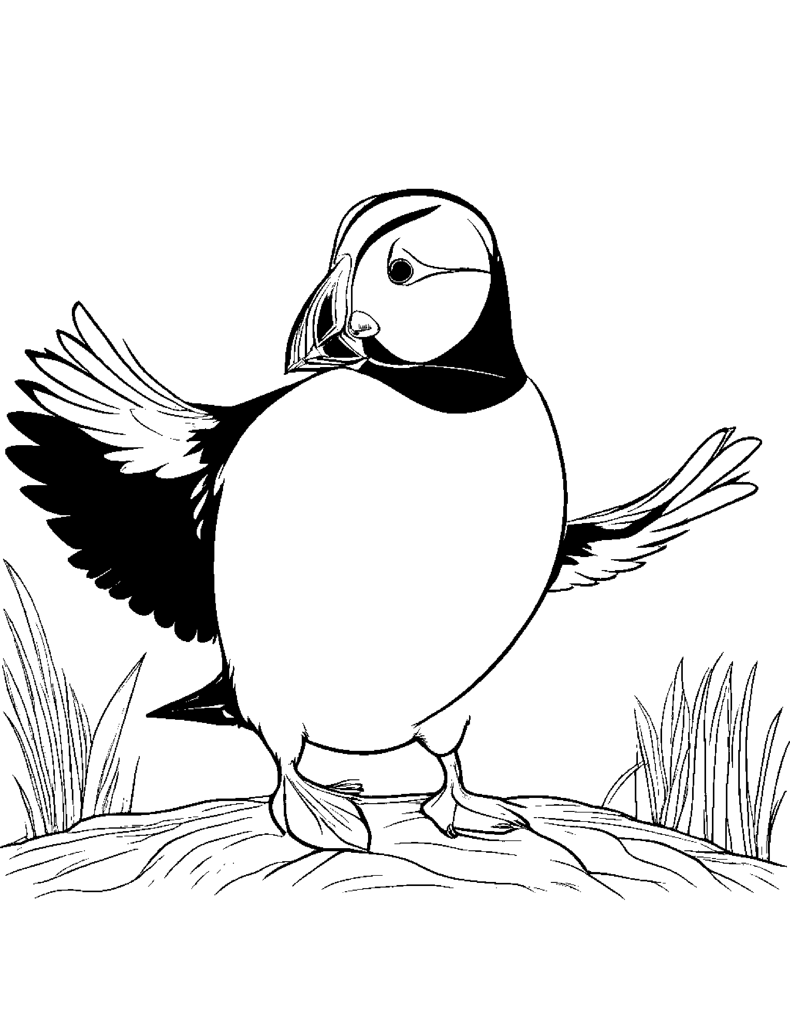 Puffin Giving A High Five #5 Coloring Page (Free Printable PDF)