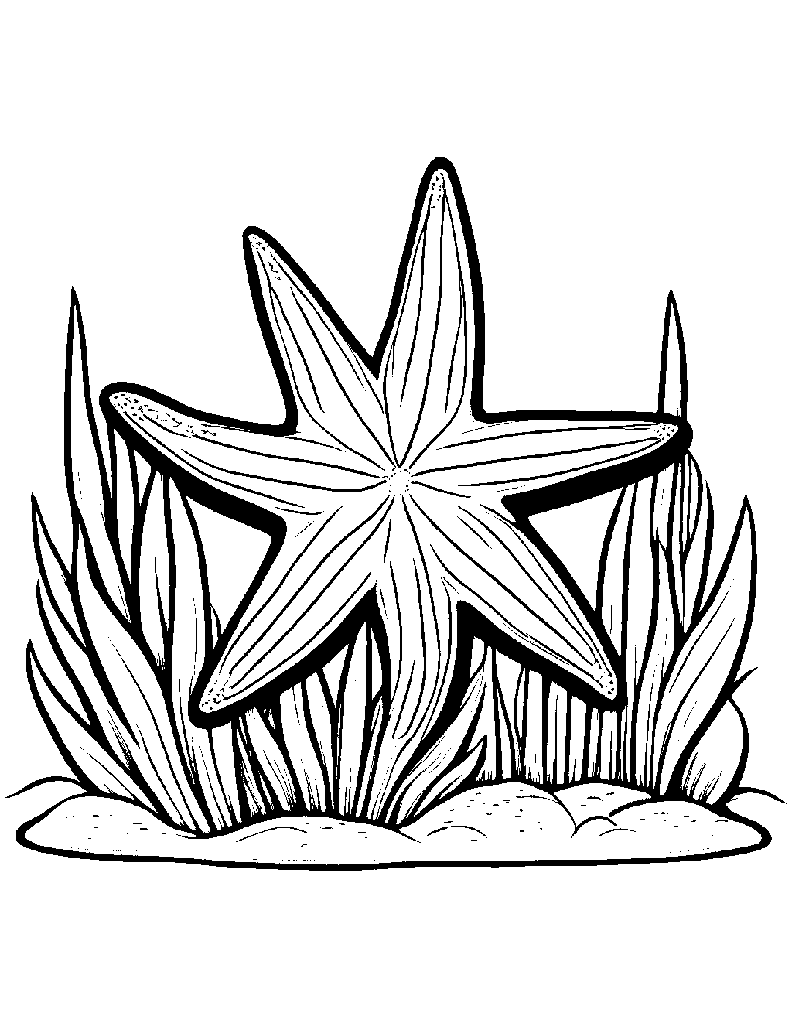 Quiet Starfish Planting A Seed #2 Coloring Page (Free Printable PDF)