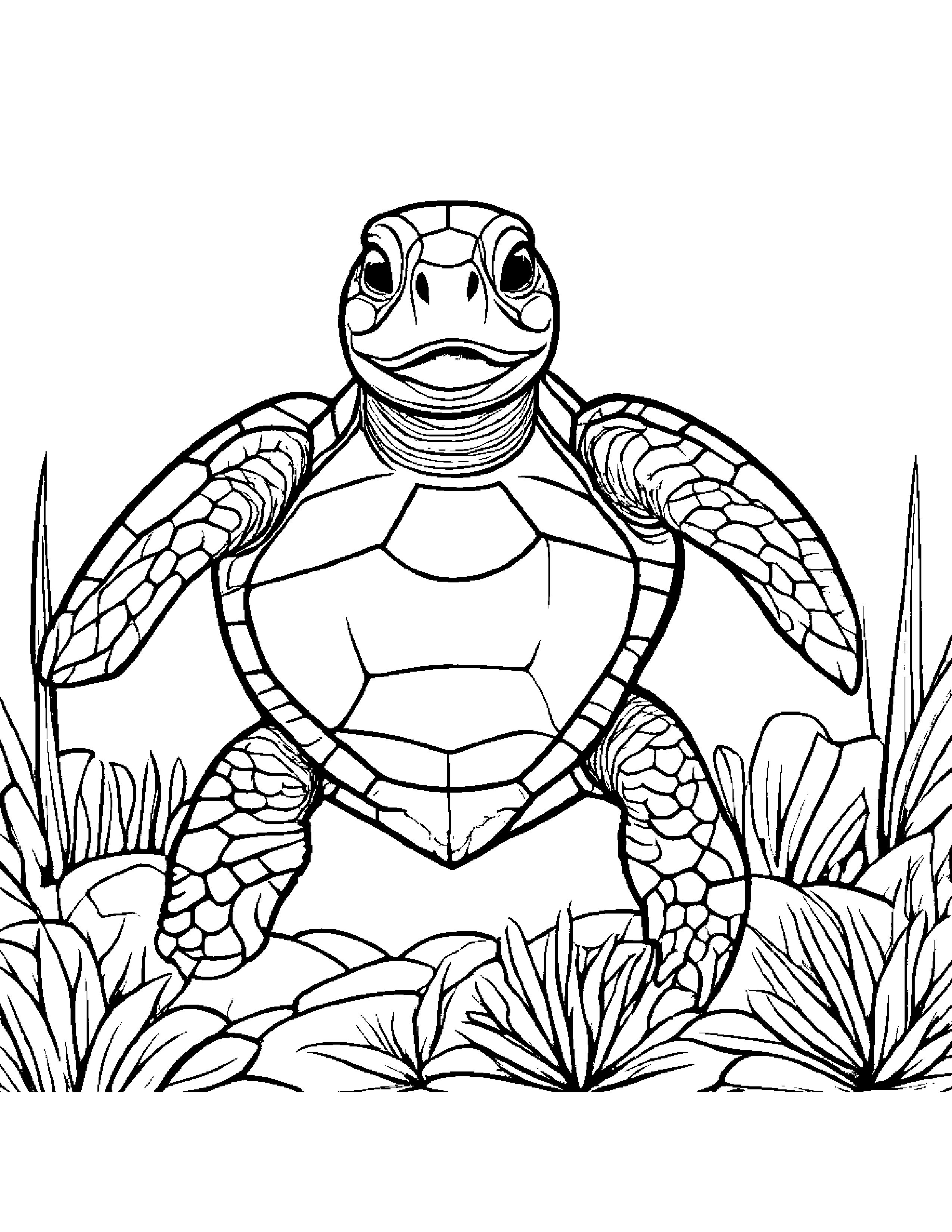 Sea Turtle Stacking Blocks #4 Coloring Page (Free Printable PDF)