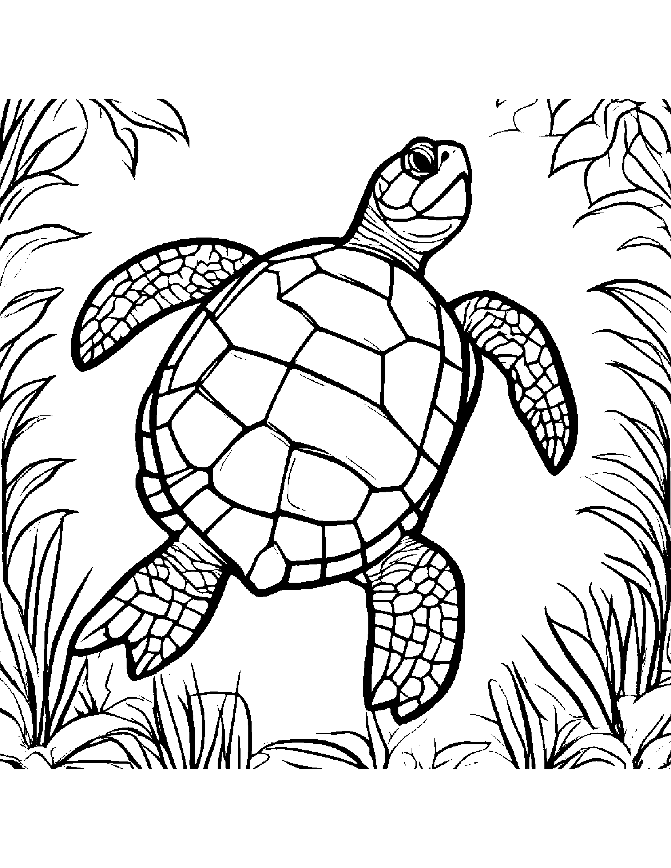 Sea Turtle Stacking Blocks Coloring Page (Free Printable PDF)