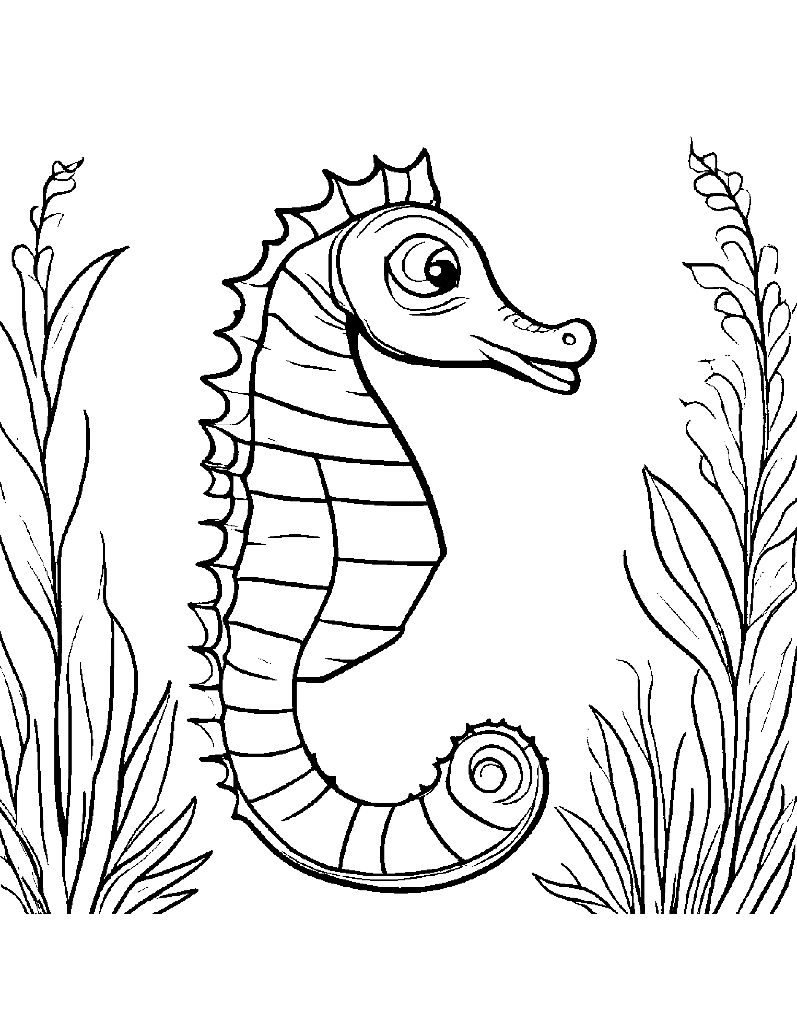 Seahorse Making Silly Faces Coloring Page (Free Printable PDF)