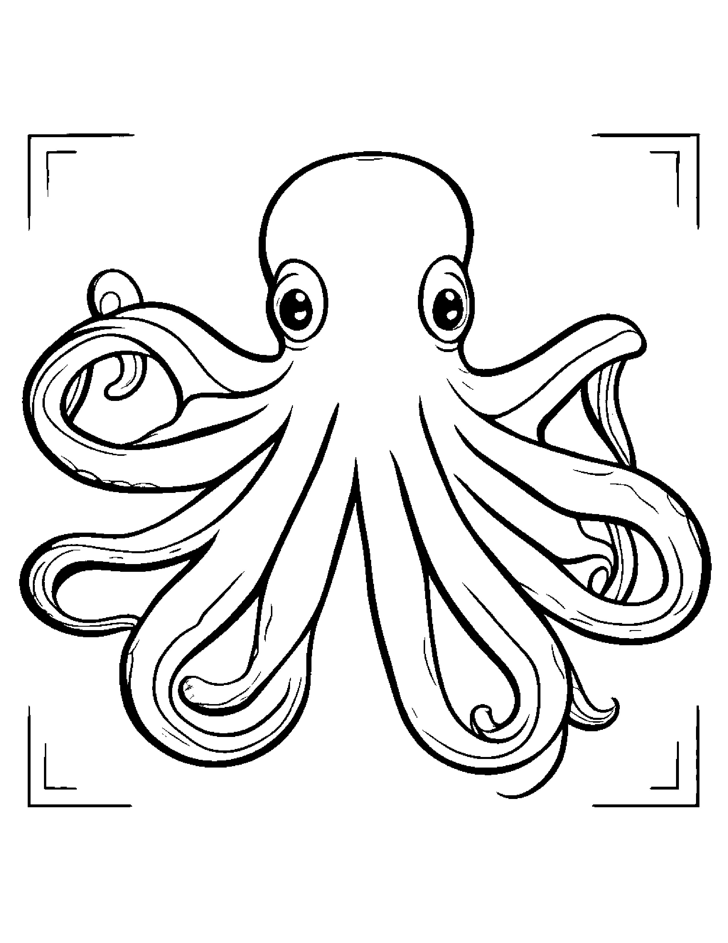 Sprightly Octopus #2 Coloring Page (Free Printable PDF)