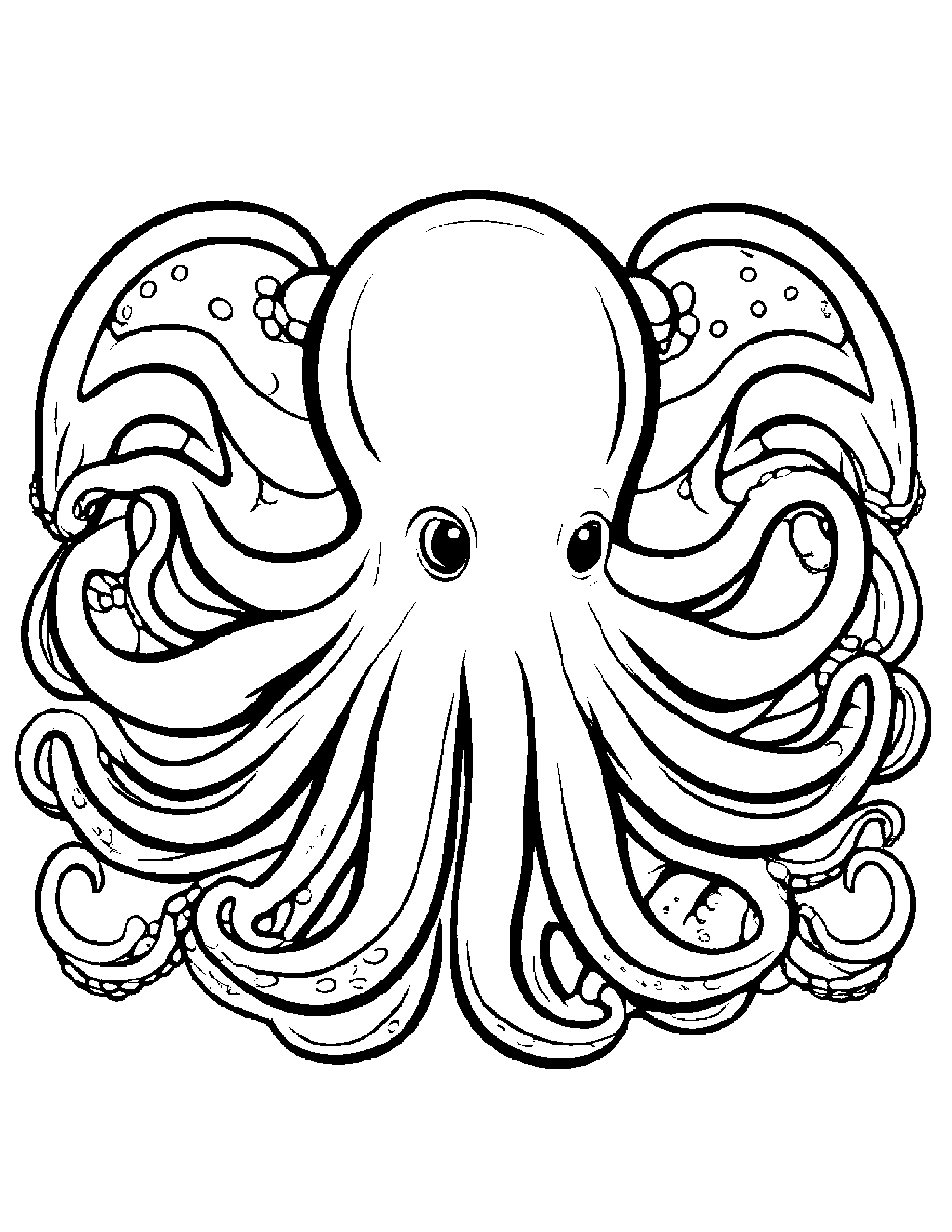 Sprightly Octopus #4 Coloring Page (Free Printable PDF)