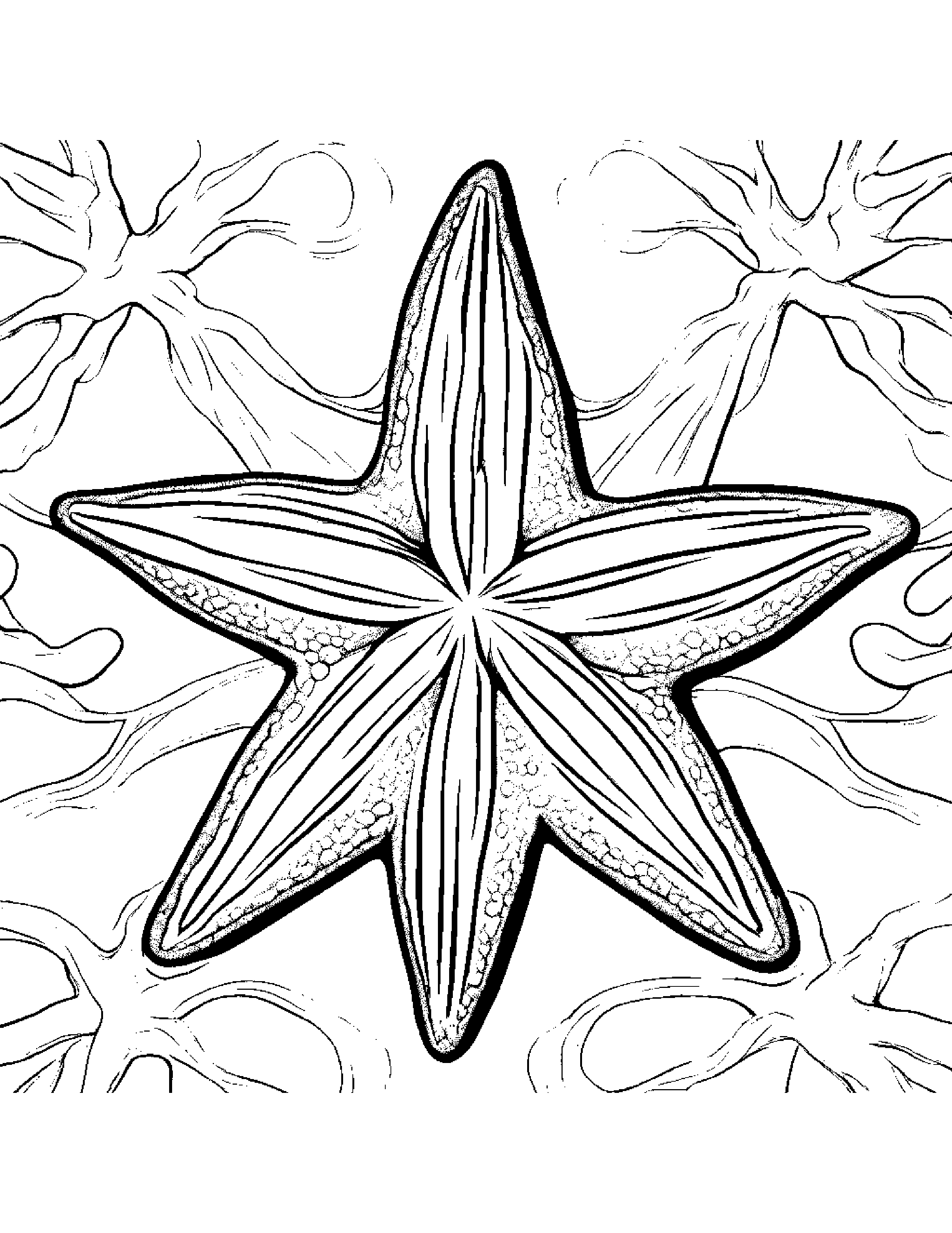 Starfish Painting A Star #2 Coloring Page (Free Printable PDF)