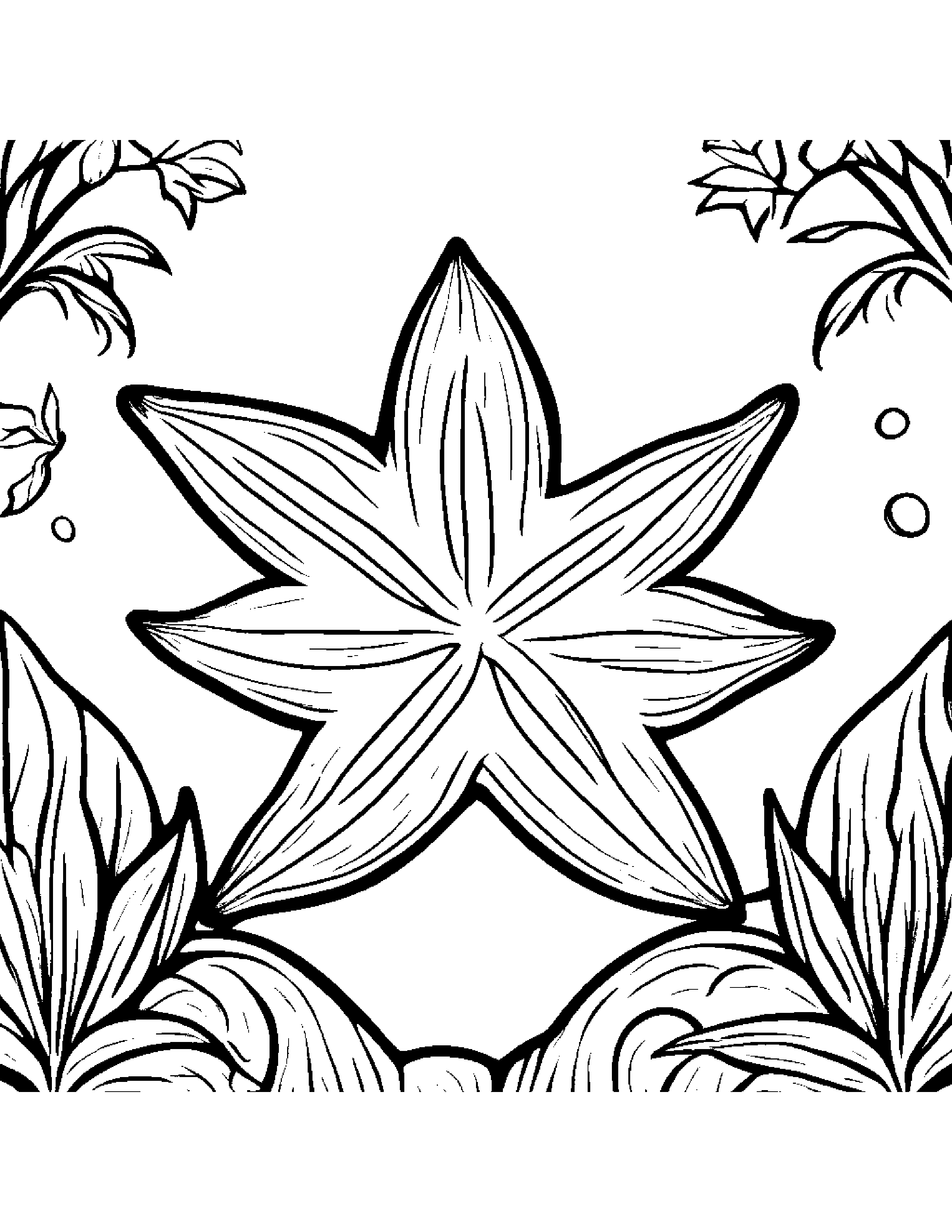 Starfish With A Little Heart By A Little Tree #3 Coloring Page (Free Printable PDF)