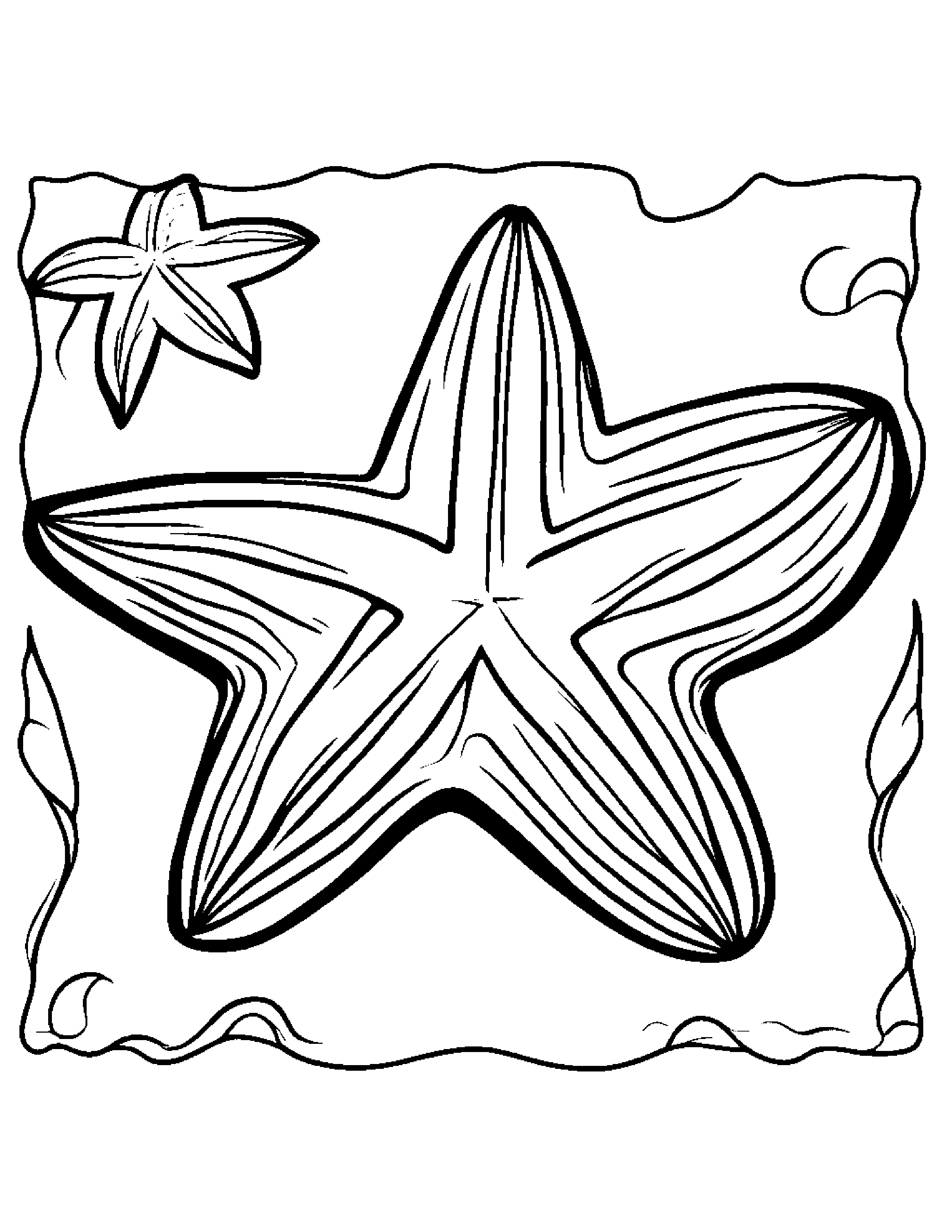 Starfish With A Soft Scarf Coloring Page (Free Printable PDF)