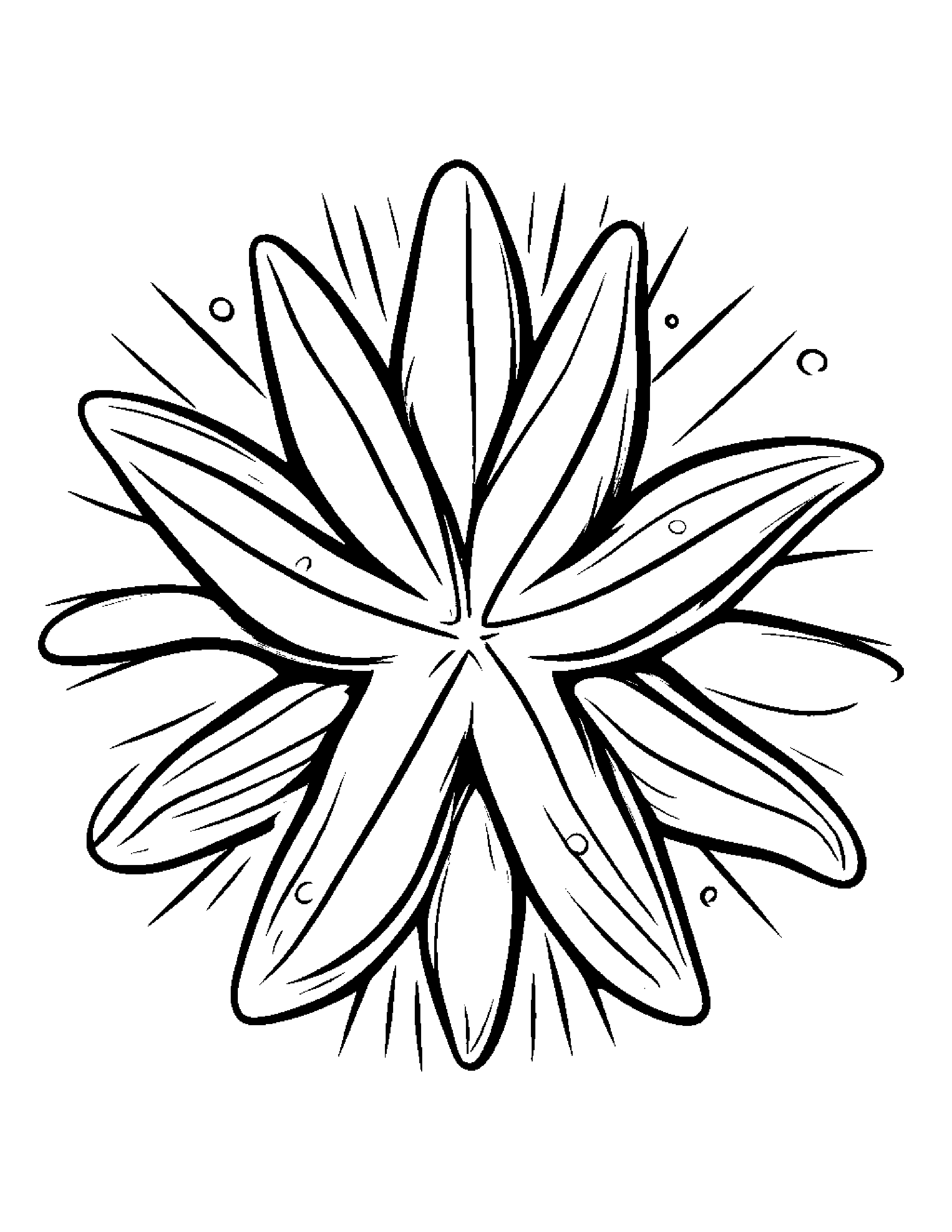 Starfish With A Sunny Sticker #3 Coloring Page (Free Printable PDF)