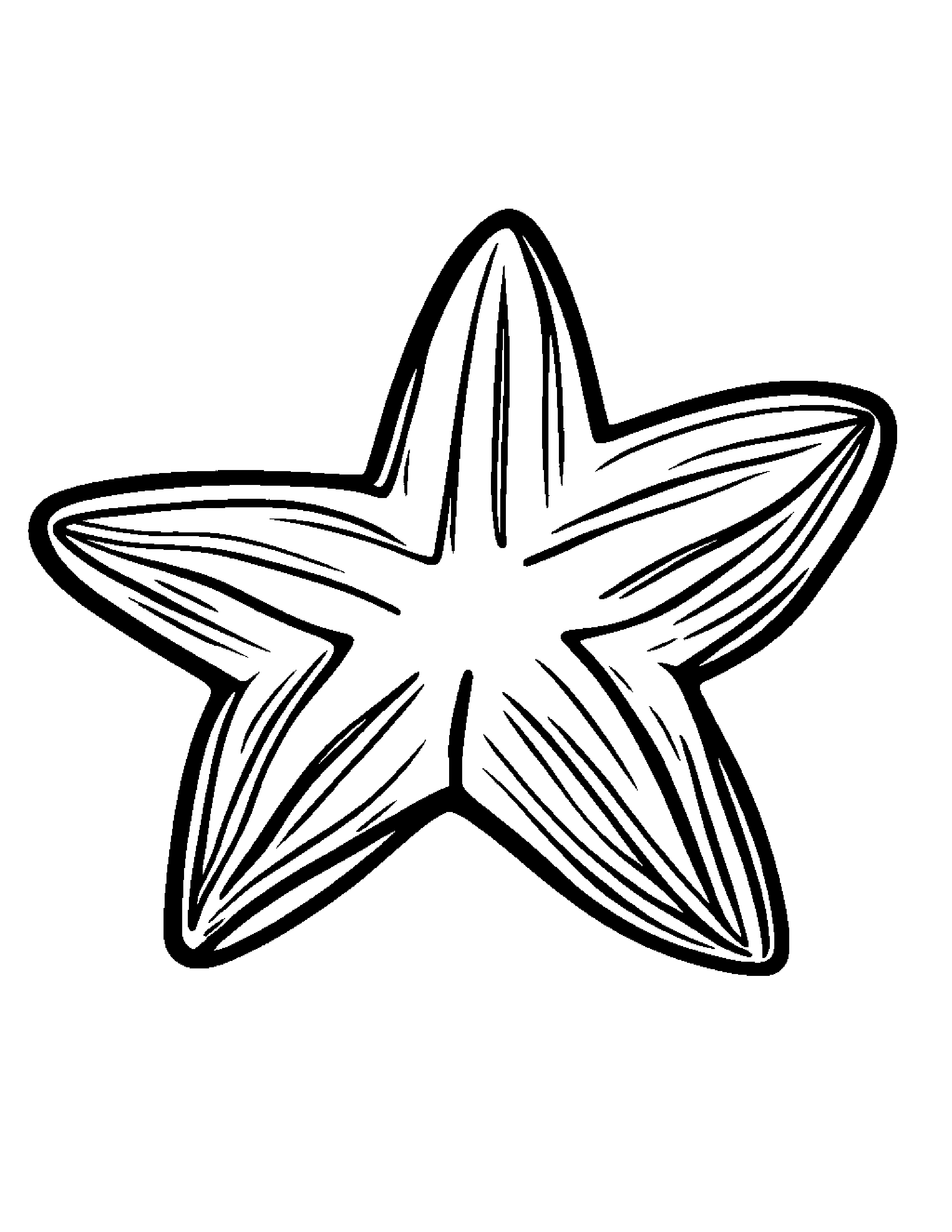 Starfish With A Sunny Sticker Coloring Page (Free Printable PDF)