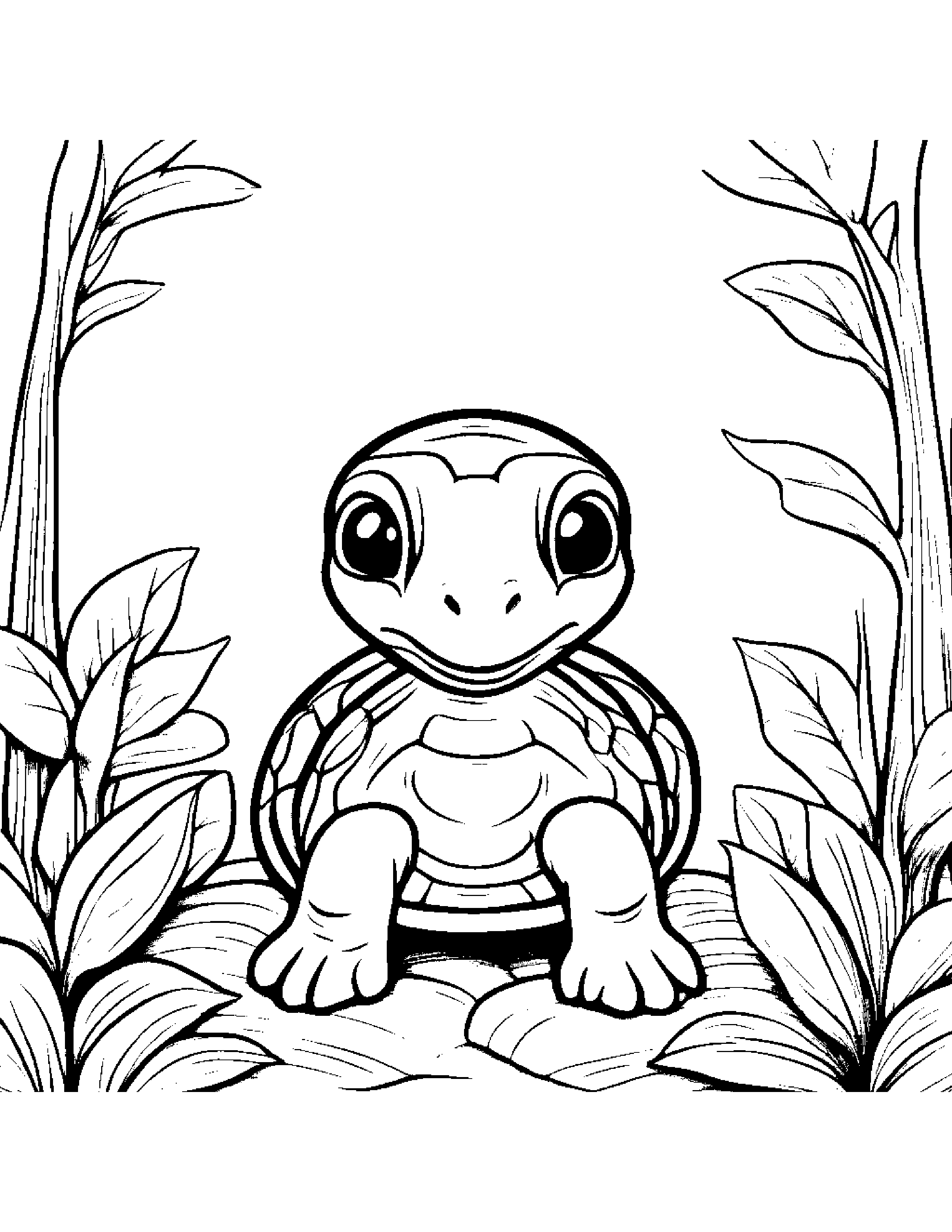 Sunny Turtle Hatchling By A Little Tree #3 Coloring Page (Free Printable PDF)