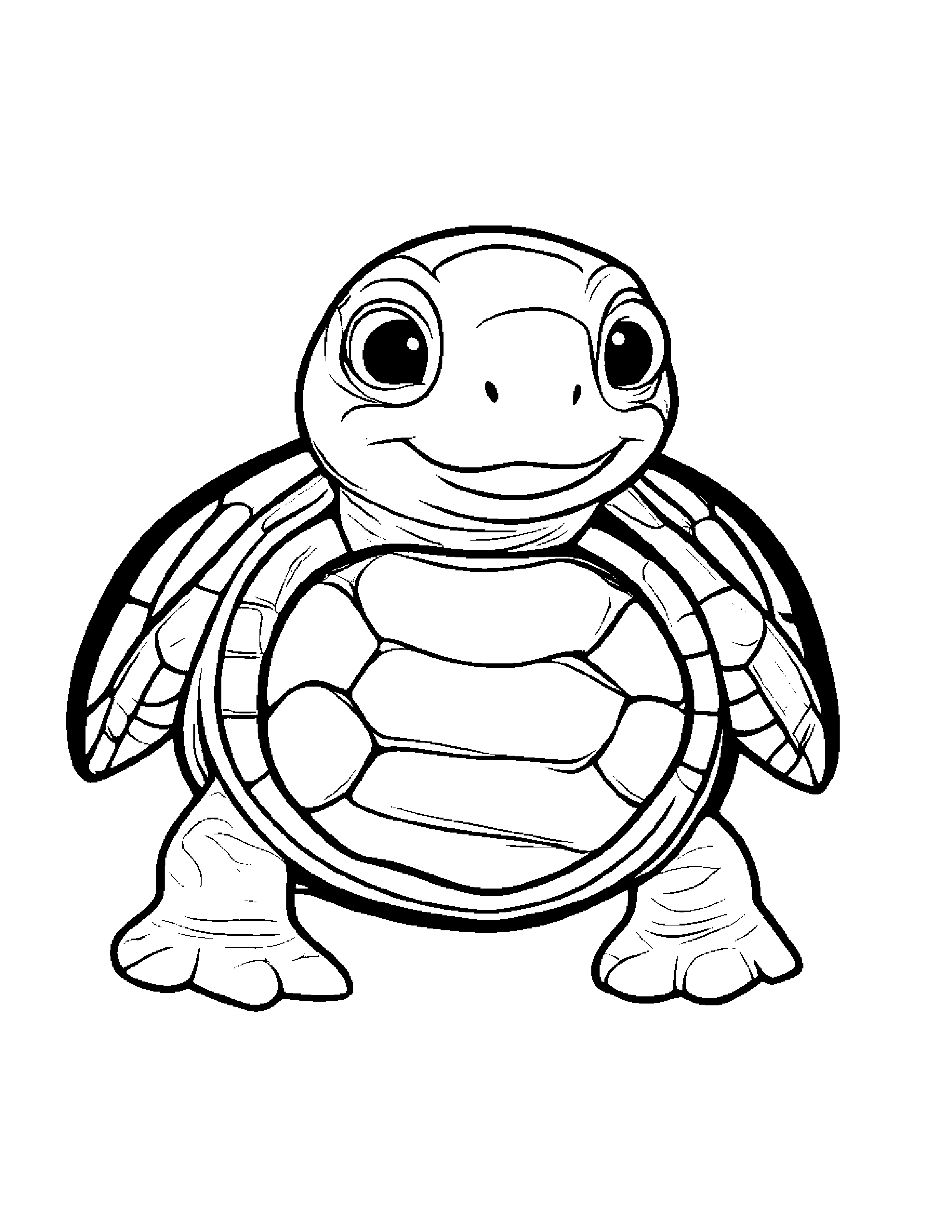 Sunny Turtle Hatchling Coloring Page (Free Printable PDF)