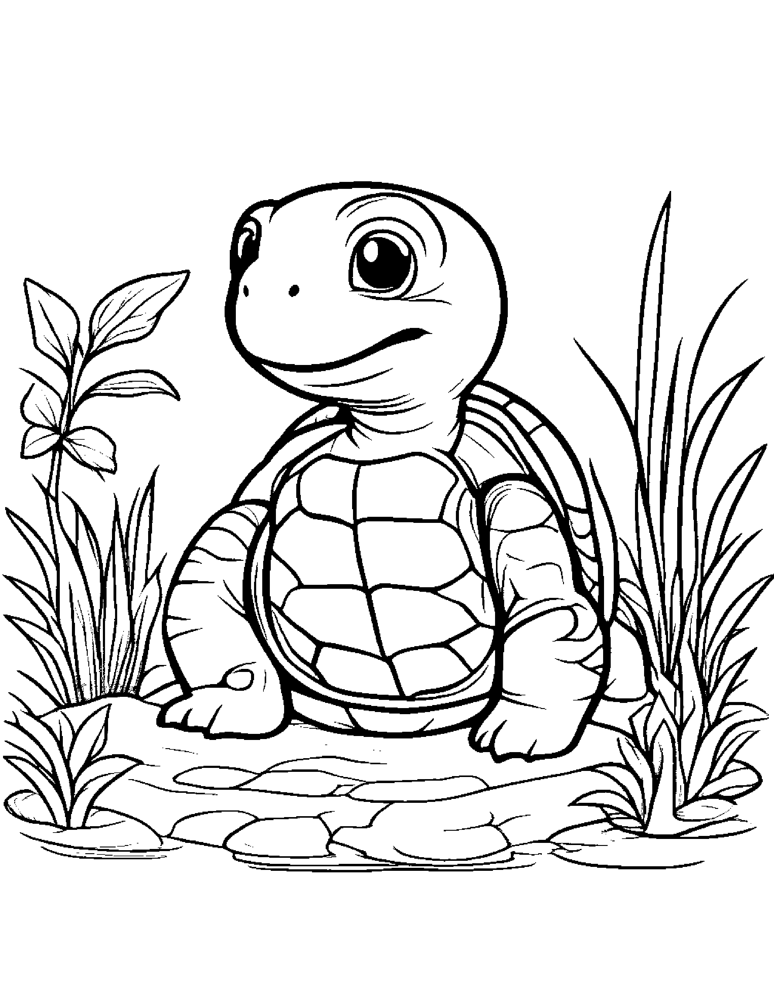 Turtle Hatchling Tidying Toys #3 Coloring Page (Free Printable PDF)