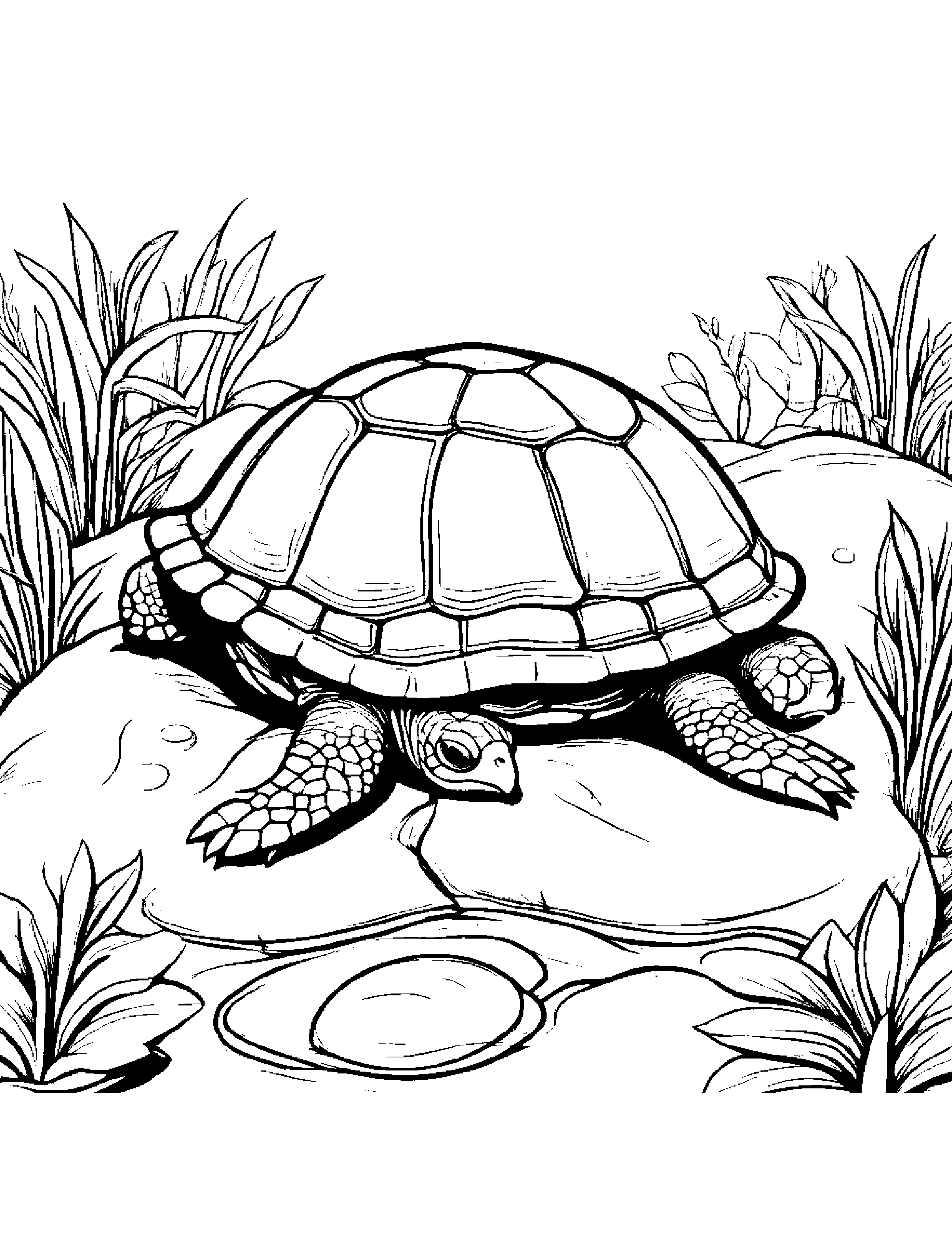 Turtle Hatchling Tidying Toys #4 Coloring Page (Free Printable PDF)