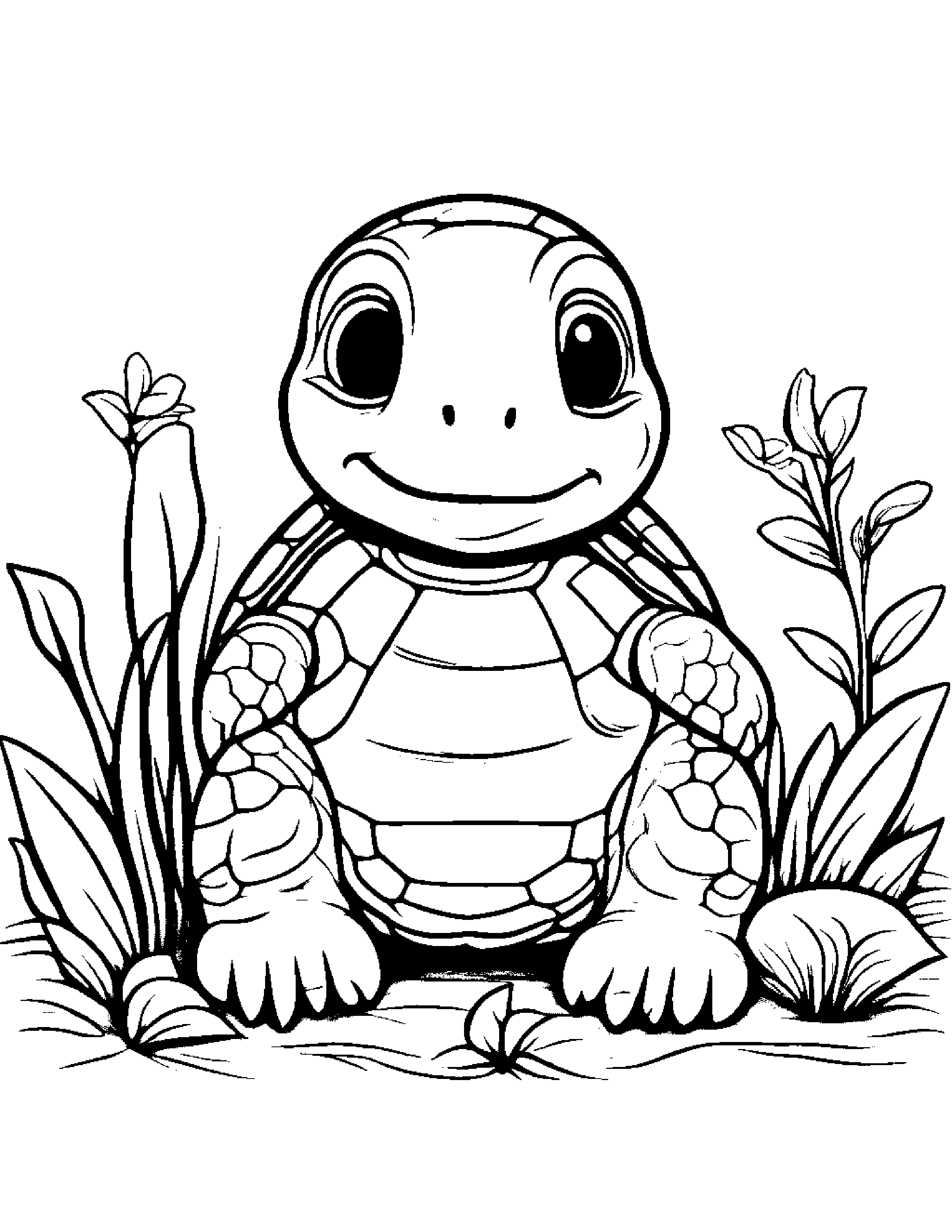 Turtle Hatchling Tidying Toys #5 Coloring Page (Free Printable PDF)