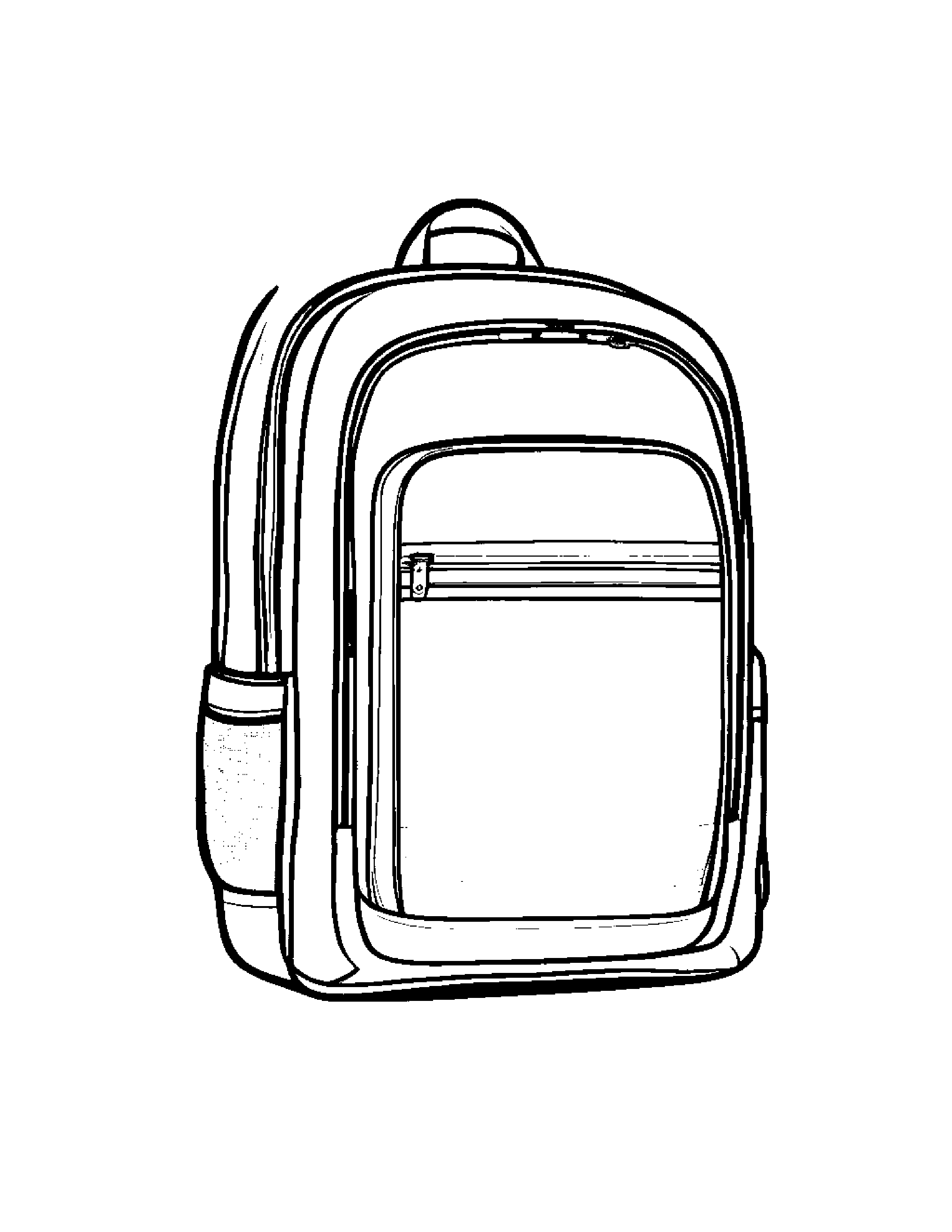 Zippy Backpack #2 Coloring Page (Free Printable PDF)