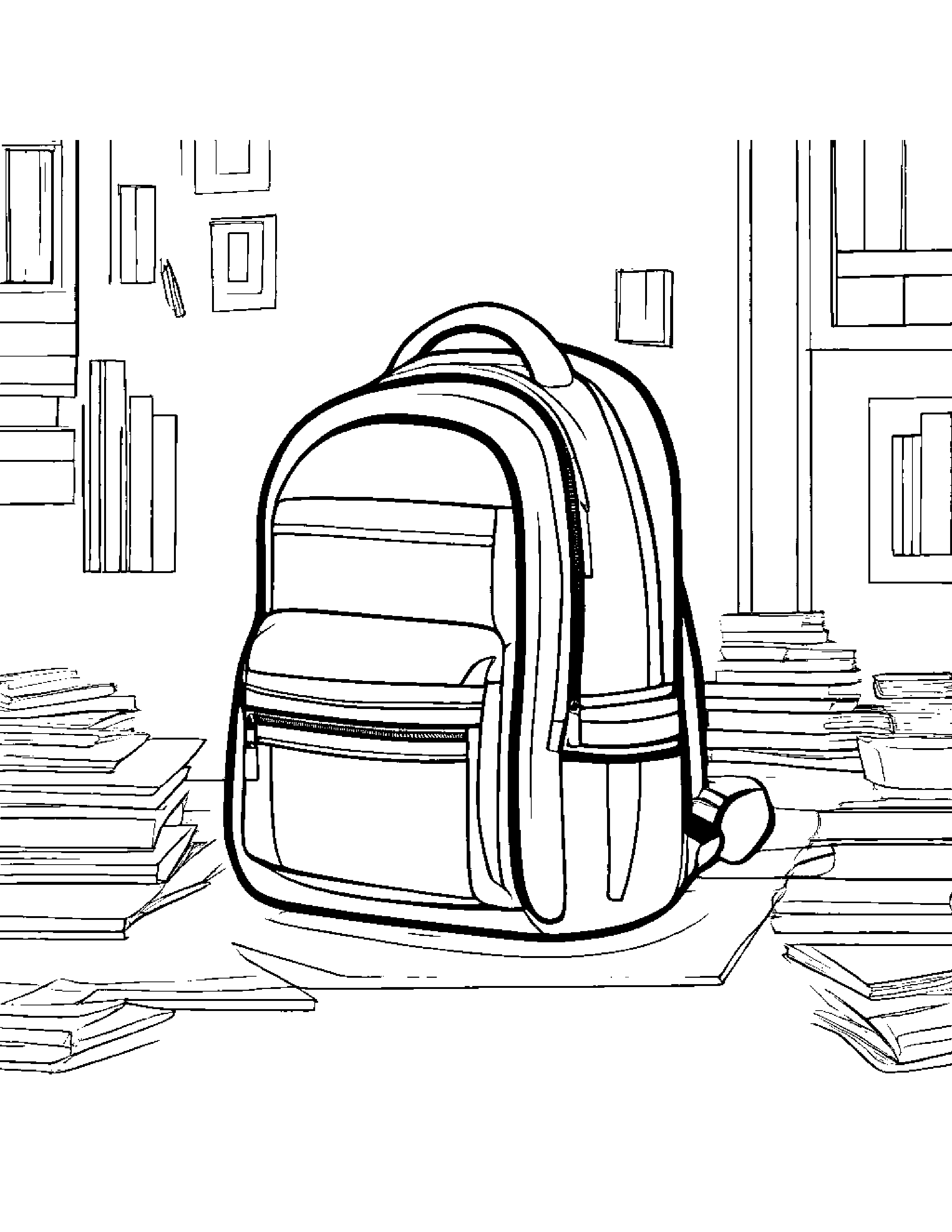 Zippy Backpack #3 Coloring Page (Free Printable PDF)