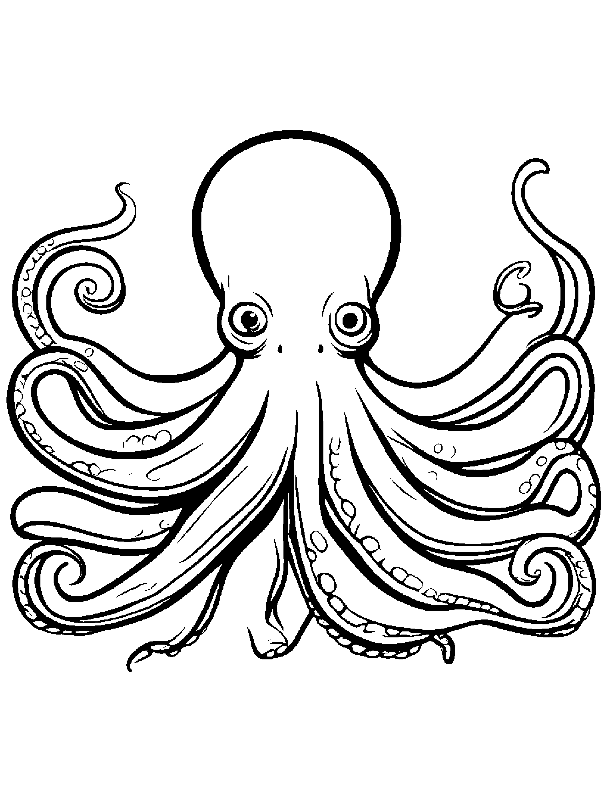 Zippy Octopus #2 Coloring Page (Free Printable PDF)