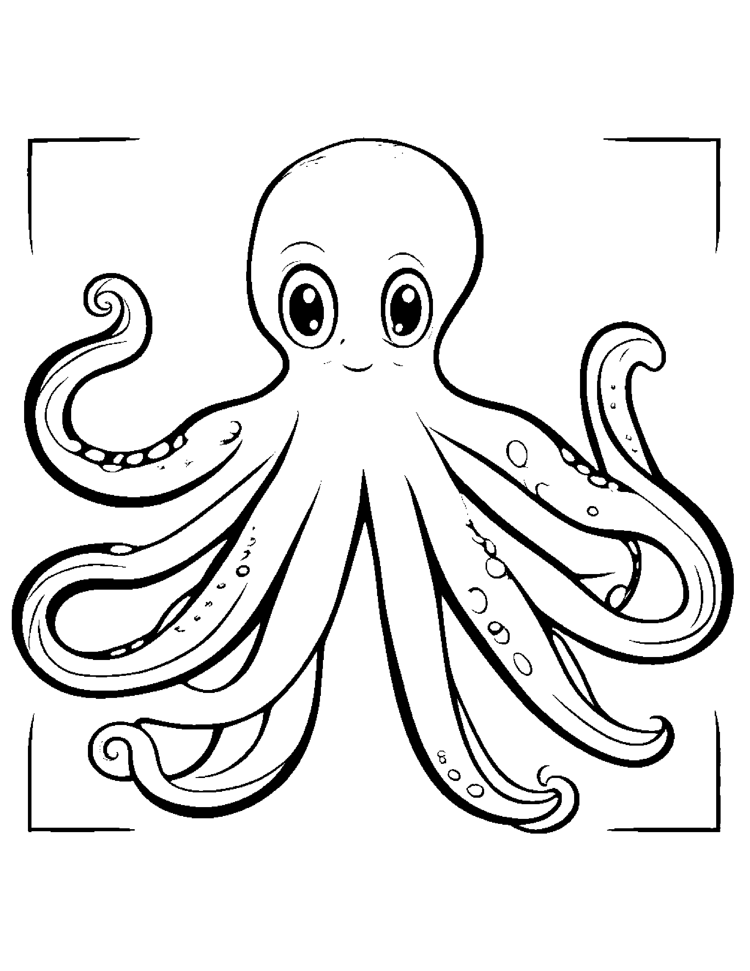 Zippy Octopus #3 Coloring Page (Free Printable PDF)