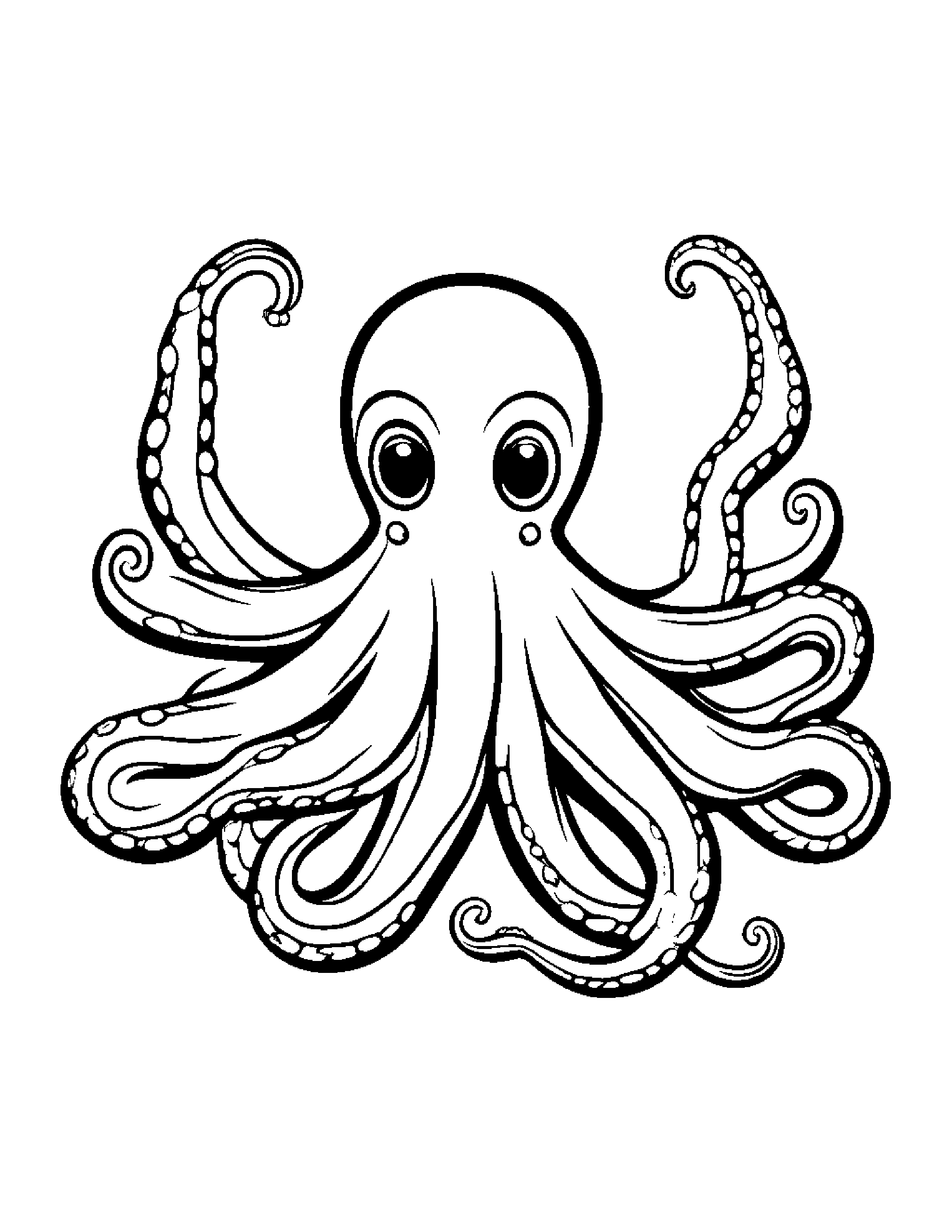 Zippy Octopus #5 Coloring Page (Free Printable PDF)
