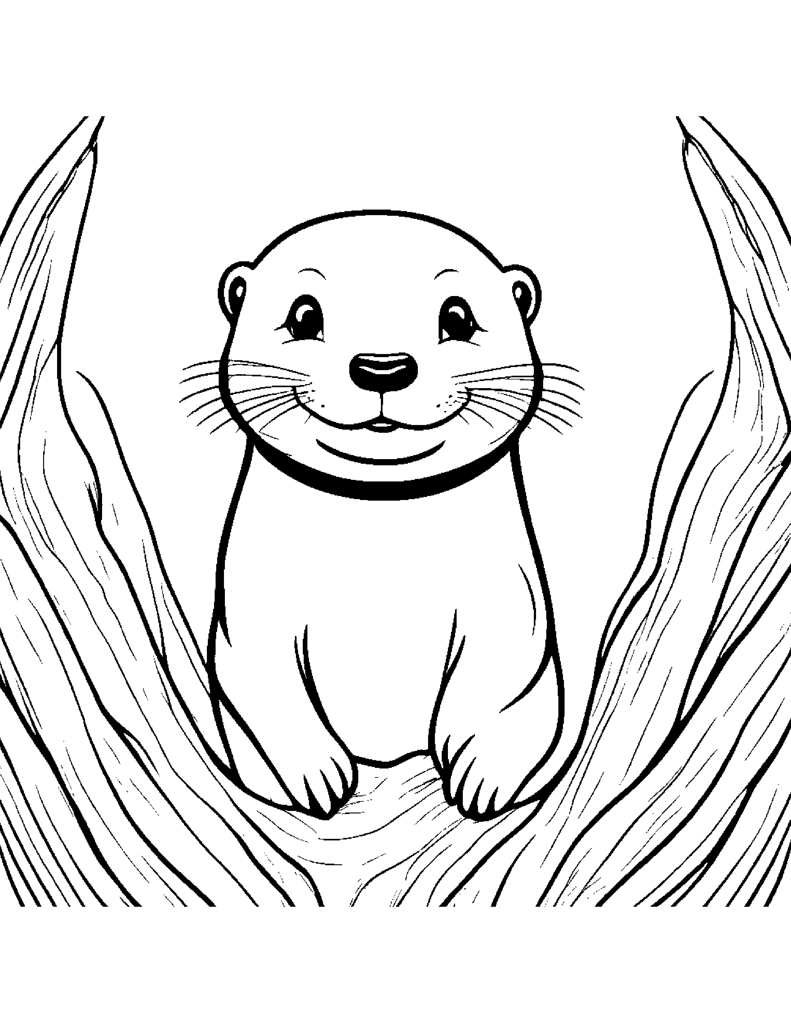 Zippy Otter Smiling #2 Coloring Page (Free Printable PDF)