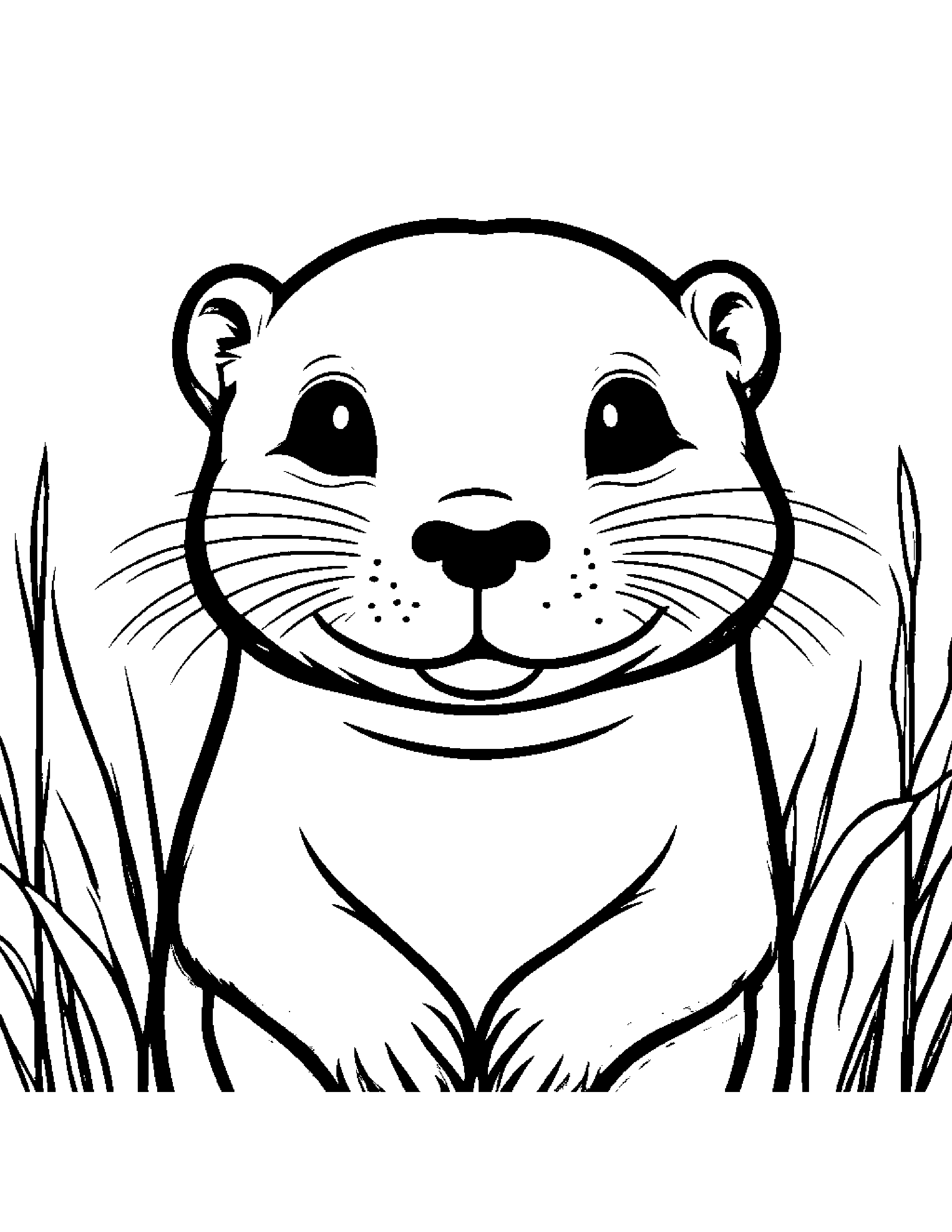 Zippy Otter Smiling #3 Coloring Page (Free Printable PDF)