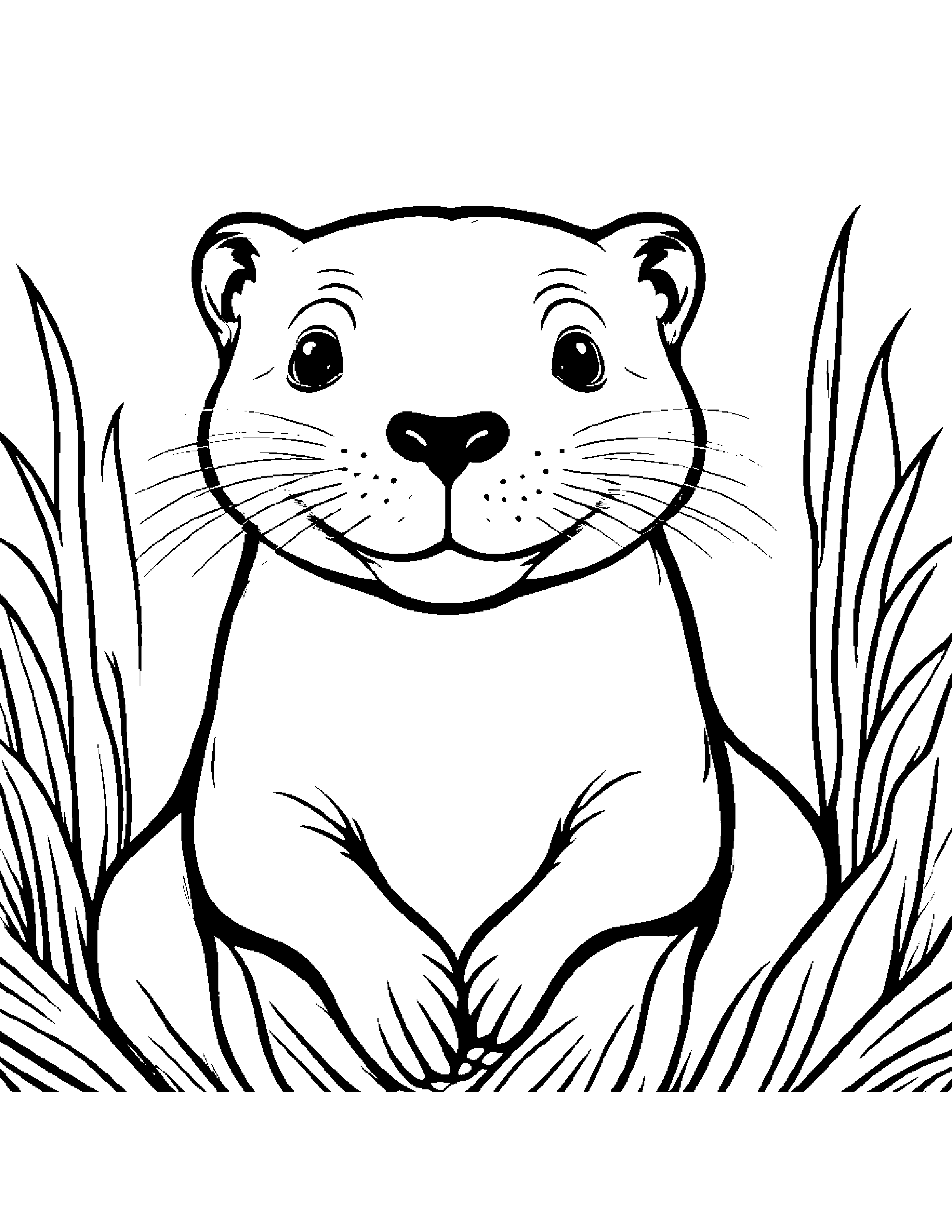 Zippy Otter Smiling Coloring Page (Free Printable PDF)